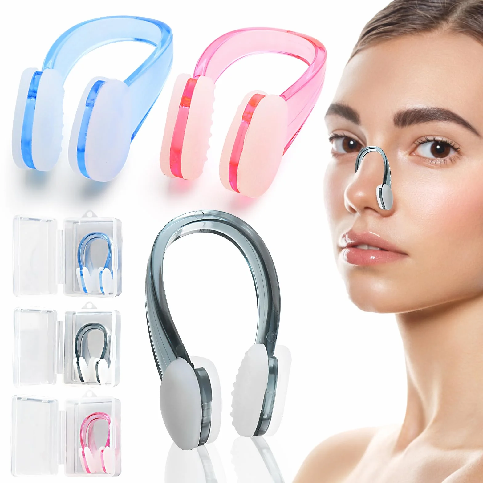 UKOFEW Pinzas de Nariz para Natación Clips Nadar Adulto Niños 3 Colores