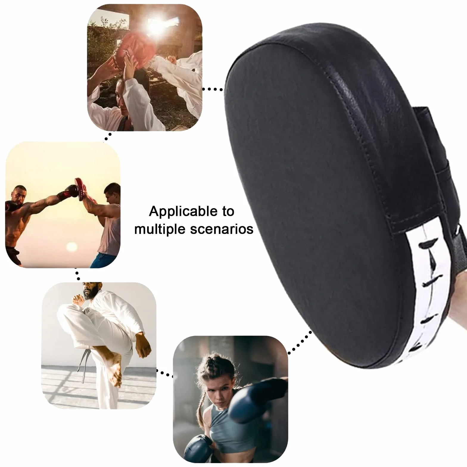 Paquete de 2 Leather Boxing Mitt Training Target Focus Punch Pad Glove Karate Muay Thai Kick MMA