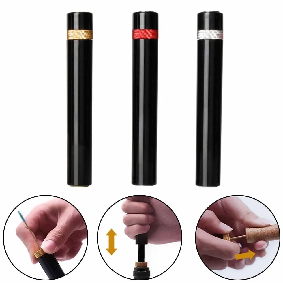 Abridor de vino de presión de aire amigable para viajes, removedor de corcho de acero inoxidable (oro)