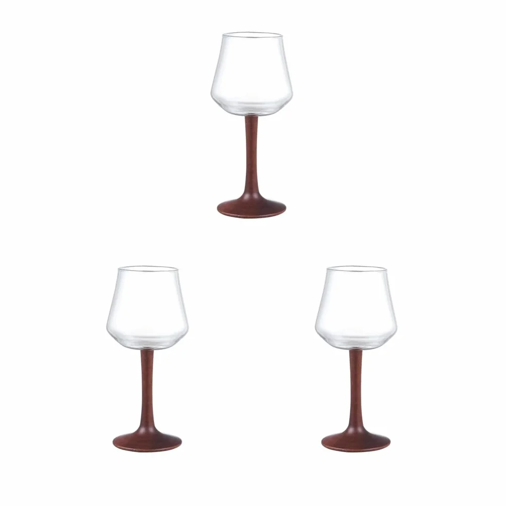 Juego de 3 copas de vino tinto sopladas a mano para fiesta aniversario degustación de vino, estilo 3