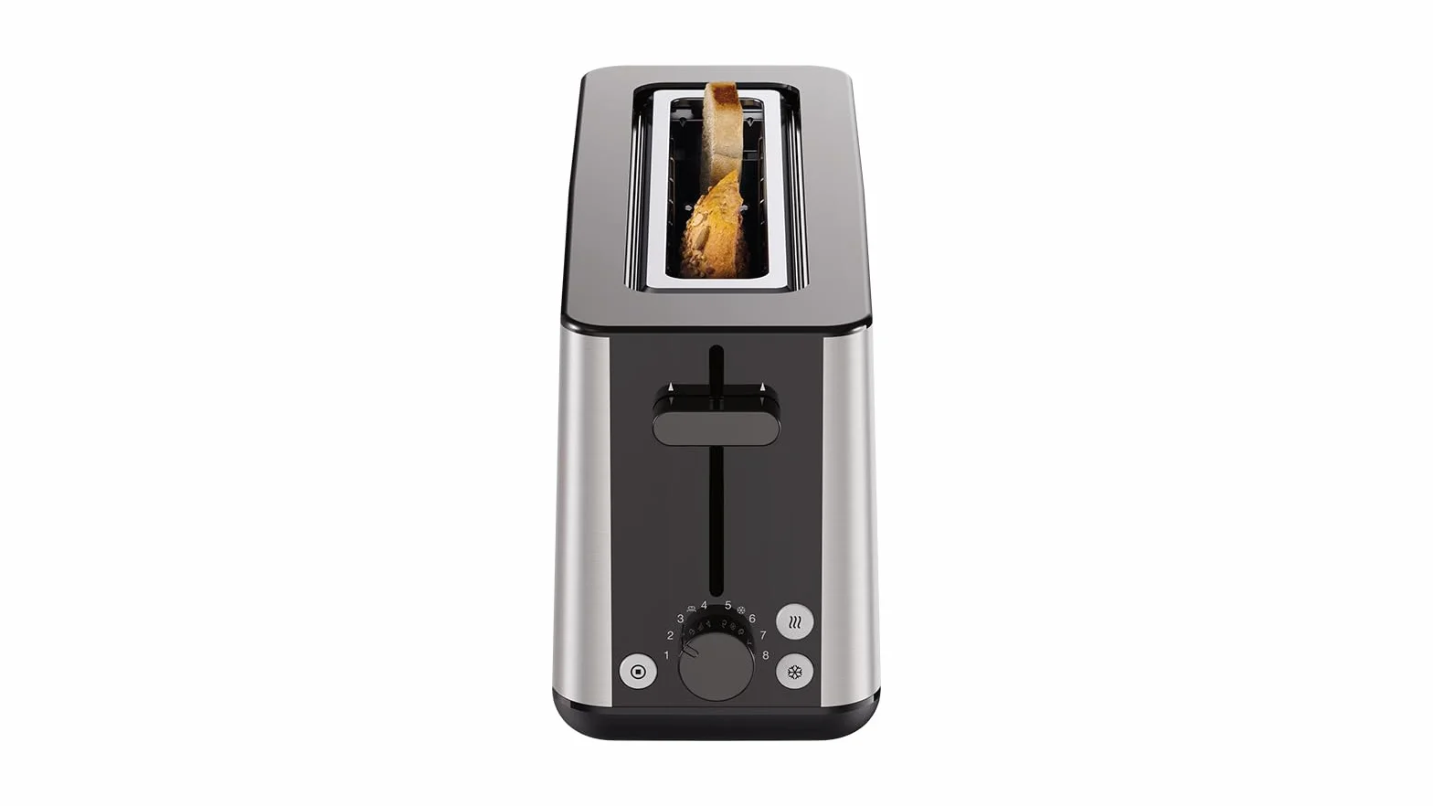 Braun PurShine HT1610BK, Tostadora con Ranura Extra Larga y 8 Niveles de Tostado, Funciones para Recalentar y Descongelar, Bandeja para Migas, Ranura de 25 cm, Potencia 1030W, Color Negro