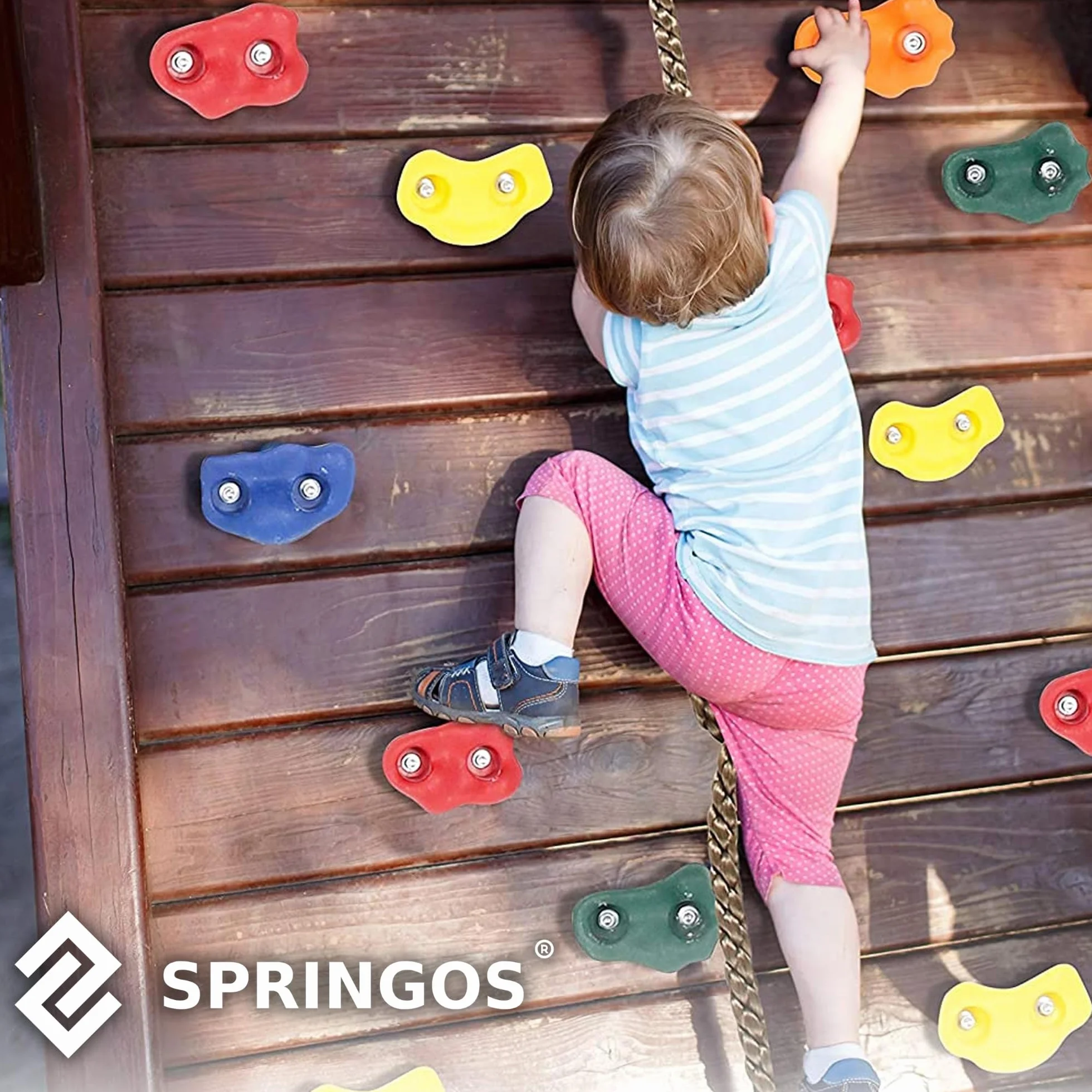 SPRINGOS Juego de 10 agarres de escalada con material de fijación