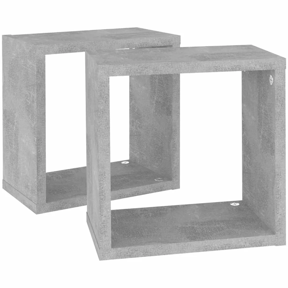 vidaXL 2X Estante Cubo Pared Estantería Colgante CD Libros Coleccionables Fotos Premios Adornos Decoración Librerías Hogar Gris Hormigón 26x15x26 cm