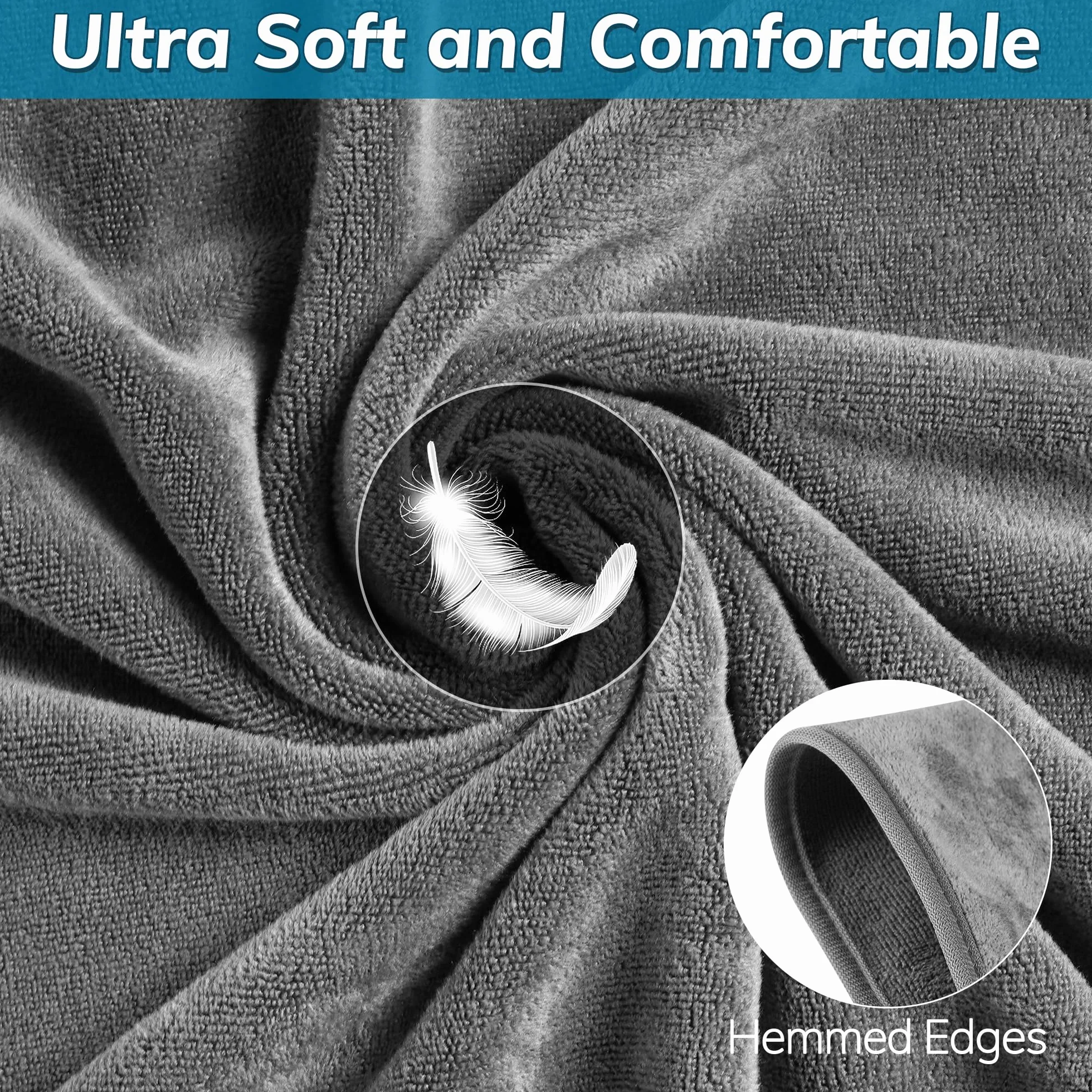 Toalla Baño Grande XXL 100x200 cm - 420 g/m² - Toalla de Sauna y Playa - Unisex - Ultraabsorbente y Suave (Gris Claro)