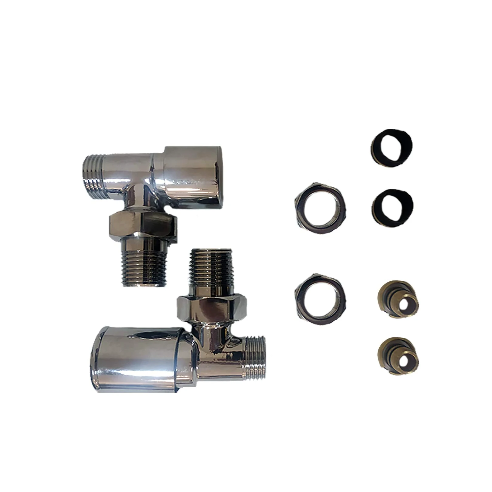 facula - Kit Vávula+Detentor Cromado | Medida y Conexión:1/2" | Adaptadores para Tubo de Cobre Ø15 y Multicapa Ø16x2mm