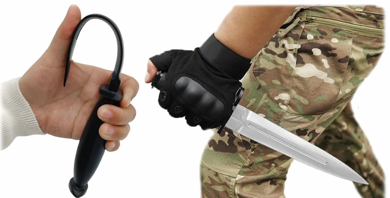 Cuchillos de Goma de Entrenamiento 4 Piezas Arma de Práctica