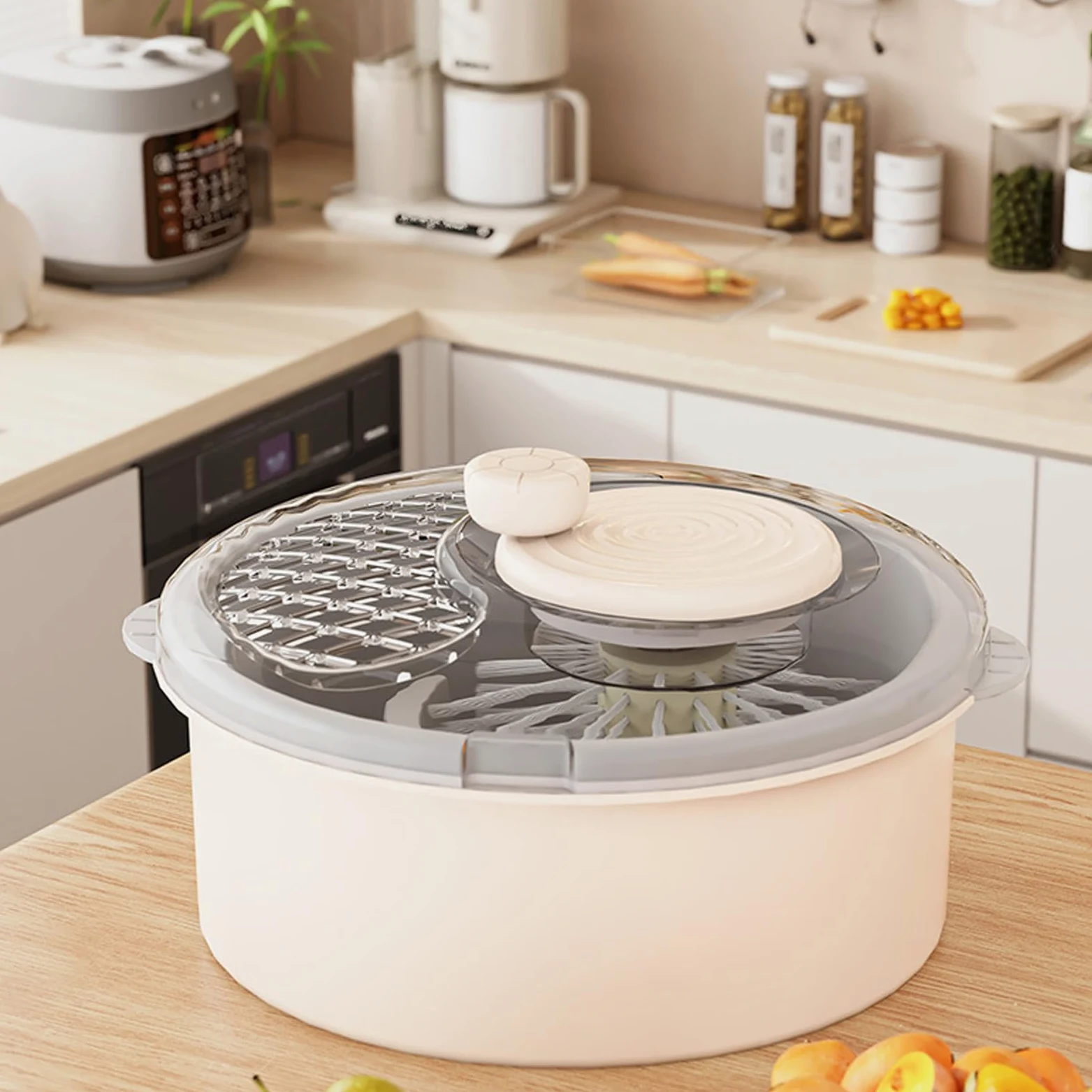 Centrifugadora para ensaladas - Secador de cocina giratorio, para verduras | Para la preparación de comidas Bayas Productos frutas y hortalizas Alimentos de cocina Lechuga Ensalada Fresa
