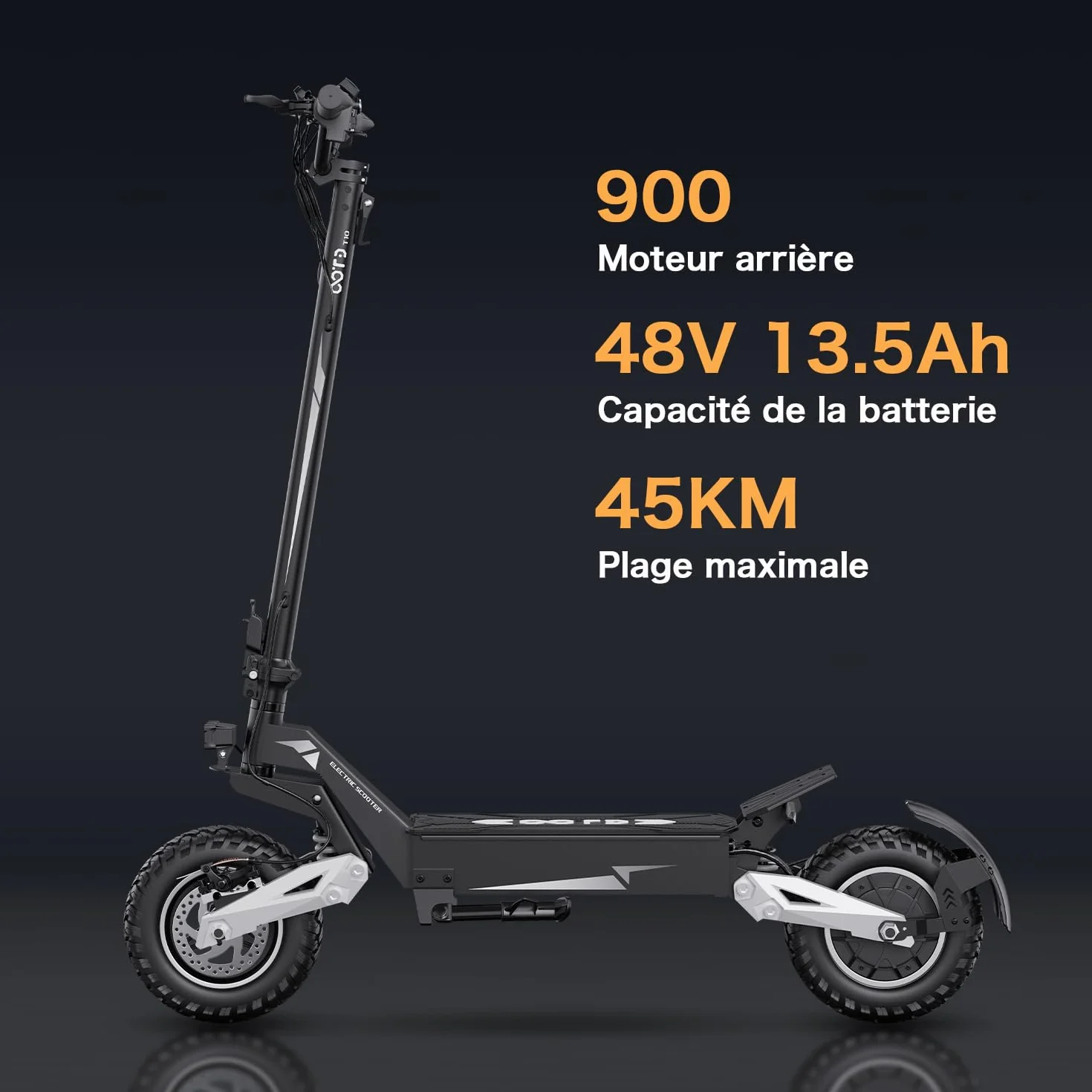 RAYI T10 Patinete Eléctrico para Adultos 48V 13.5Ah 45-50km Autonomía Ruedas 11 Pulgadas Arranque por Llave