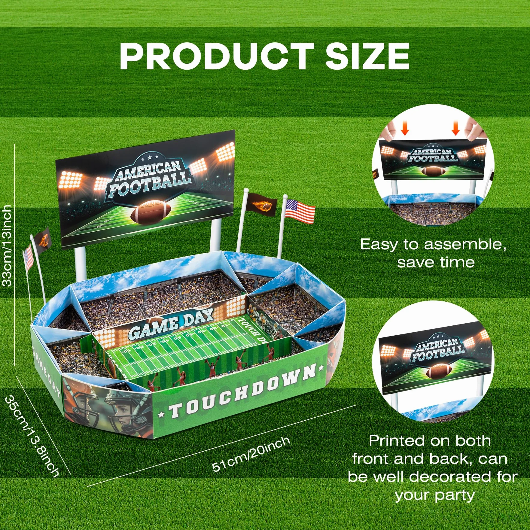 Estadio Snack de Fútbol Americano, Superbowl Decoración para Fiesta