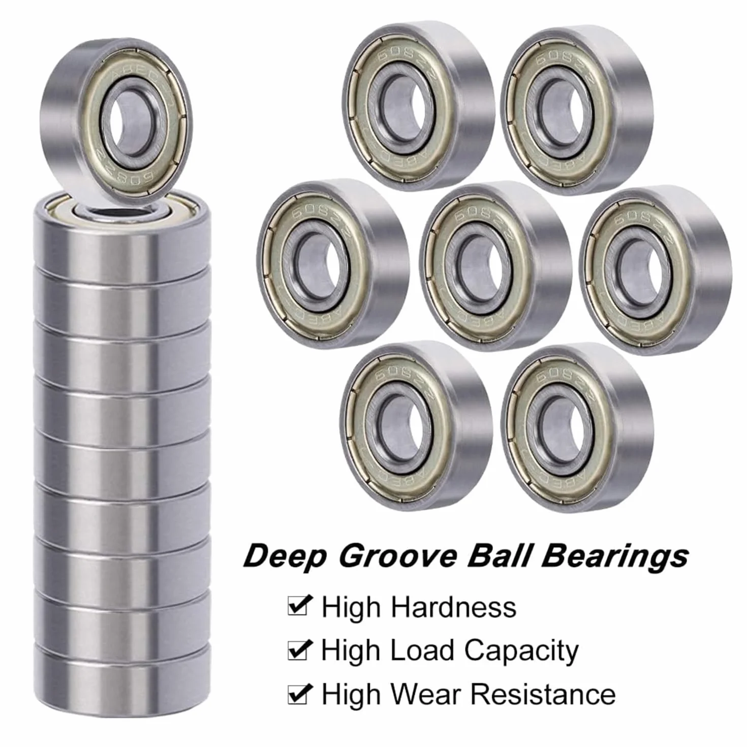 ABEC-7 608ZZ Rodamientos de Bolas 8x22x7mm Sellado Metálico ZZ 30 Piezas