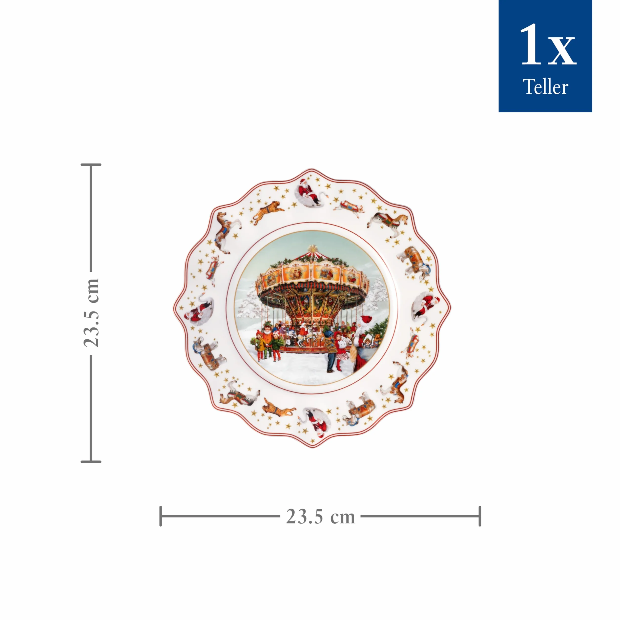 Villeroy & Boch Plato Postre 2024 23,5 cm Multicolor Navidad Cerámica Porcelana Premium
