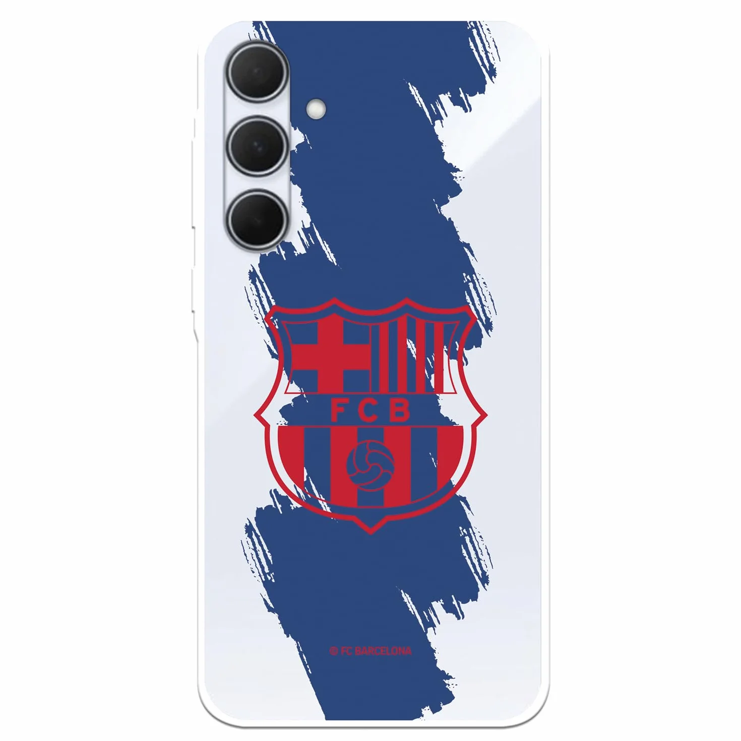 Funda Samsung Galaxy A35 5G FC Barcelona Escudo Rojo Trazo Azul Transparente Silicona Oficial