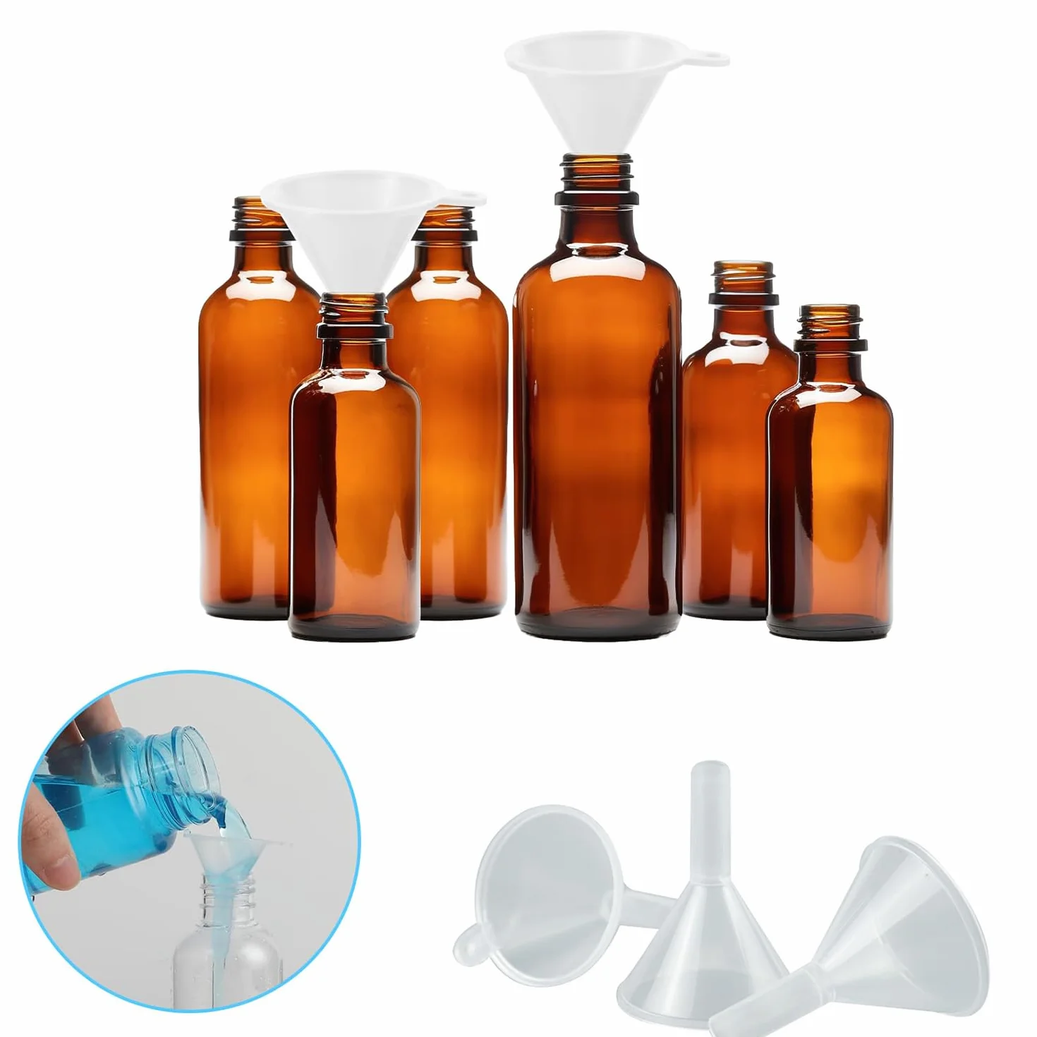 Mini Embudos,12 PCS Embudos de Plástico para Llenar Botellas o Recipientes,Minibotellas,Aceites Esenciales,Perfumes,Especias y Frascos de Laboratorio