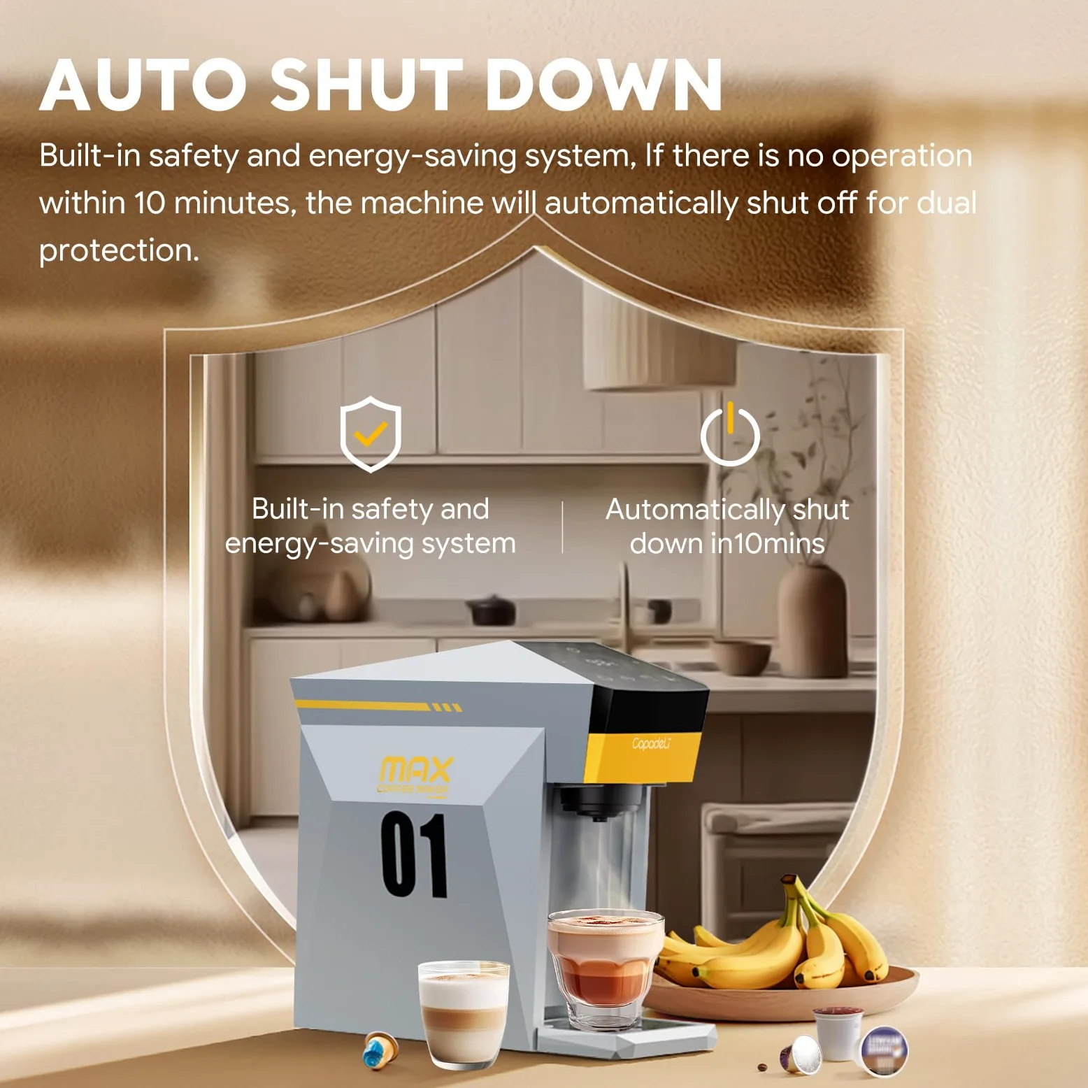 Máquina de café espresso multifuncional 4 en 1, 19 bares, para cápsulas de café NES-presso Original/lor/Dolce Gusto/molido, pequeña máquina automática de café (gris)