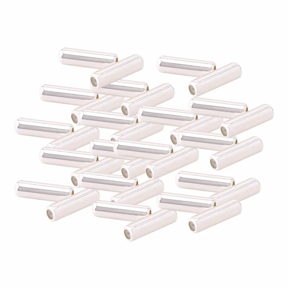 GSHLLO 50 piezas de metal con cierre de solapa para broche, color plateado