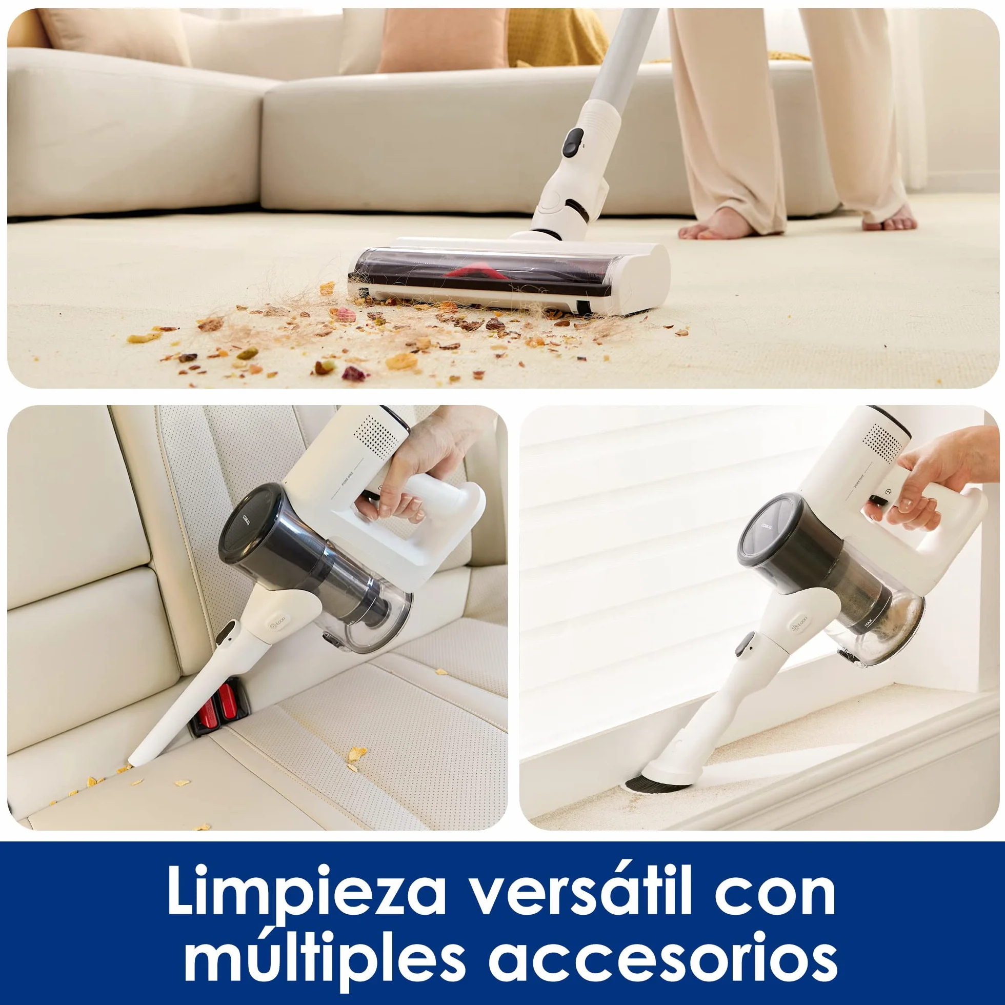 Aspiradora PURE ONE Air Inalámbrica y Súper Ligera, 1,8 kg,Multi-Cyclone, Aspiradora de Mano con Múltiples Accesorios, Succión Potente y Ultrasilenciosa, Diseño Duradero, base de carga sin instalación