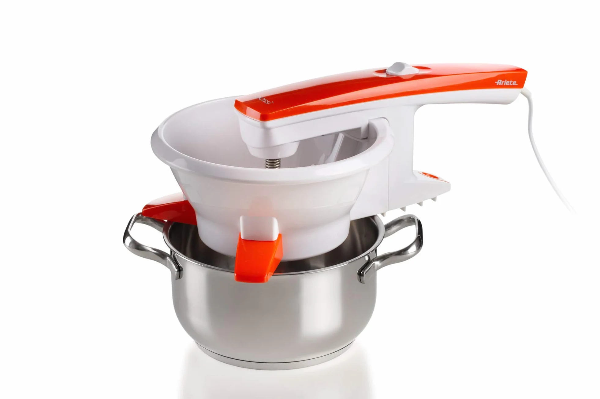 Ariete 261 Passì Orange 2.0, cortador de verduras eléctrico, 3 discos incluidos, 25 W, blanco/naranja