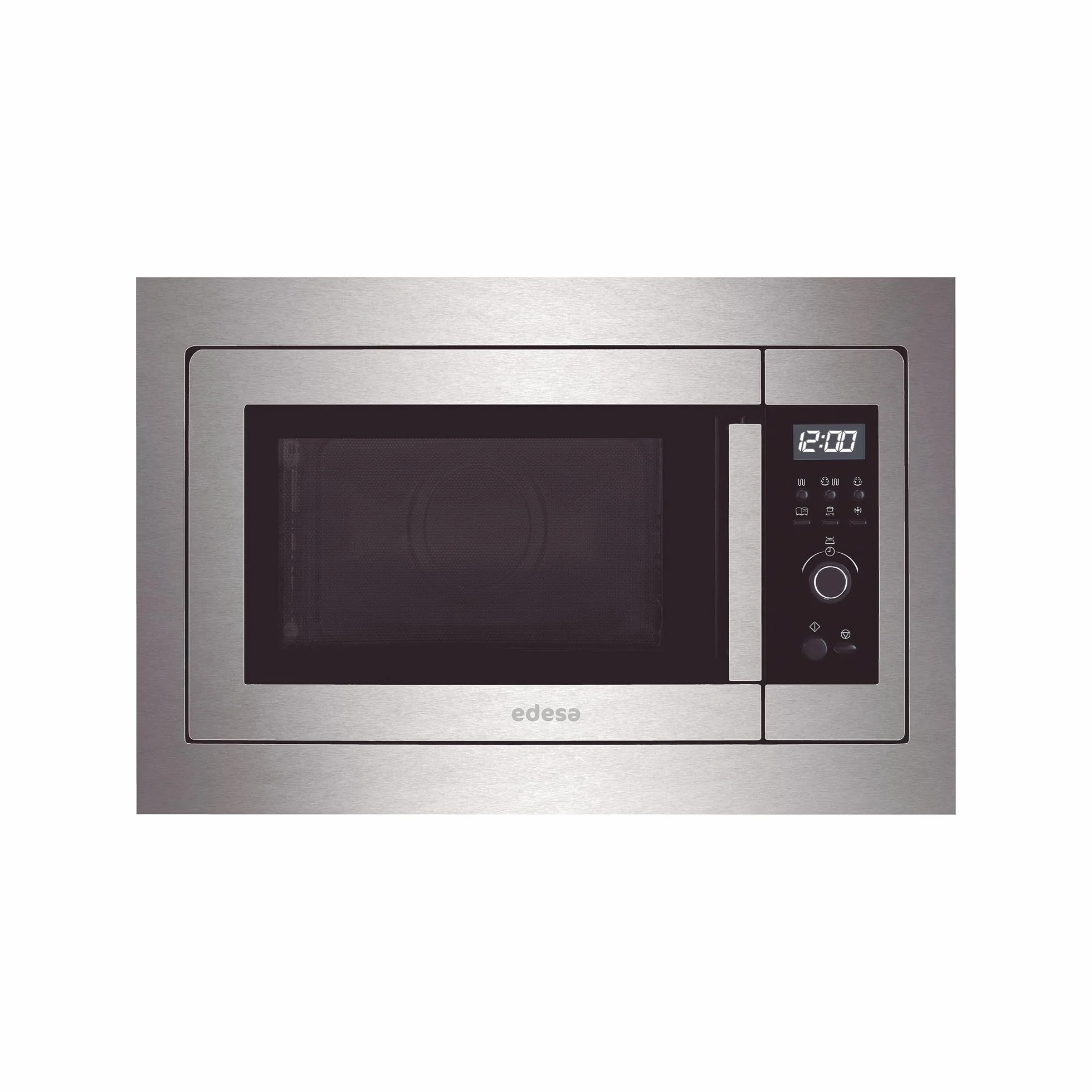 EDESA EMW-2020-IG X Microondas Integrable con Grill 20L Acero Inoxidable, 700W + Grill 1000W, 8 Programas Automáticos, Display LCD, Descongelación por Peso, Microondas Encastrable 60 cm