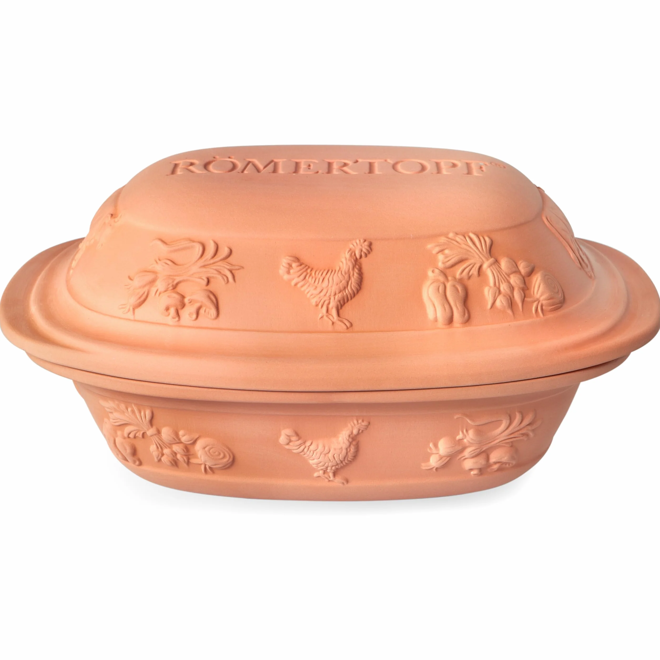 Römertopf RUSTICO – Cazuela de cerámica con tapa para 4 personas, 3 L, para guisar y asar, apta para horno, color beige