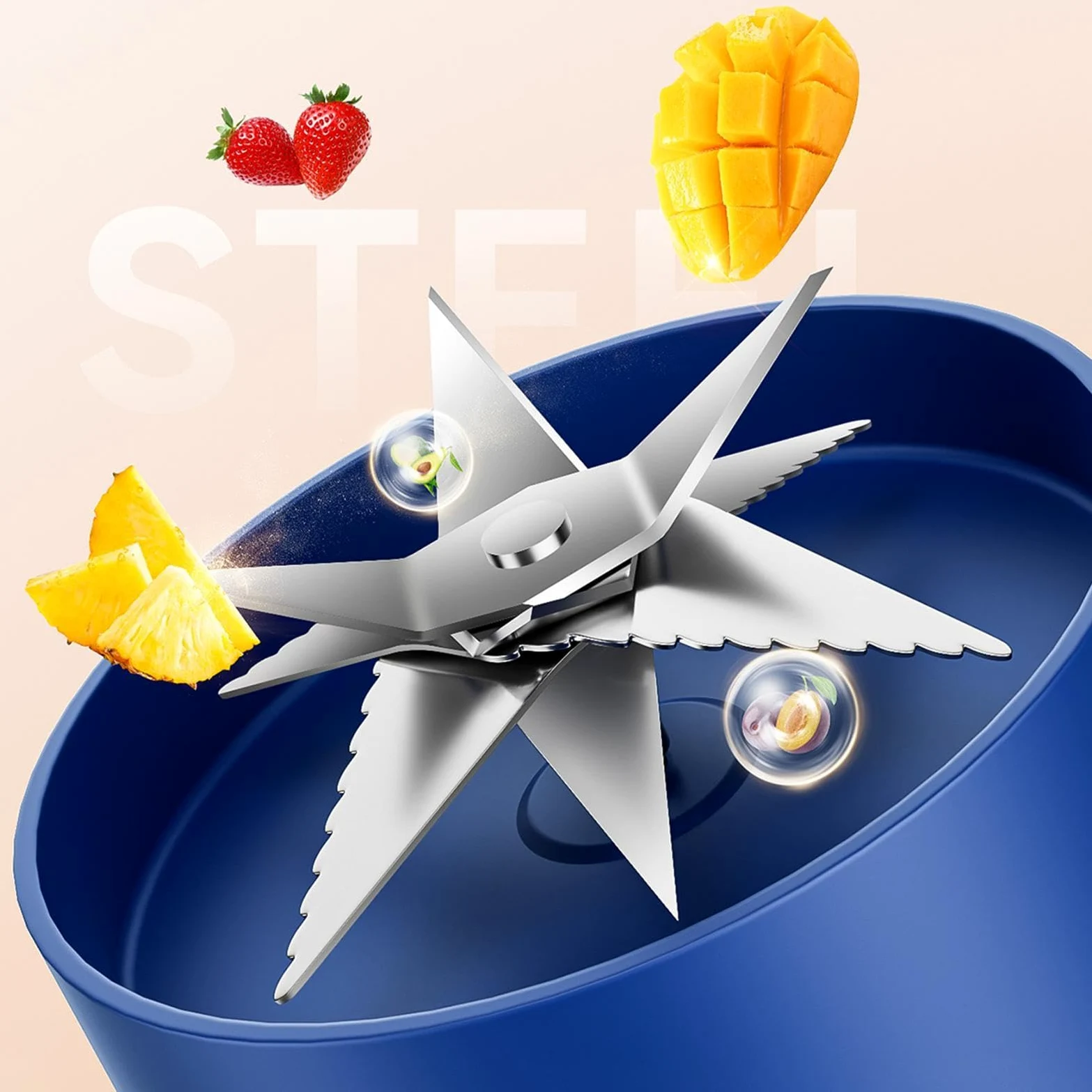 Licuadora exprimidora portátil, licuadora portátil para batidos USB | Mezclador de de frutas Pantalla digital para batidos Smoothies