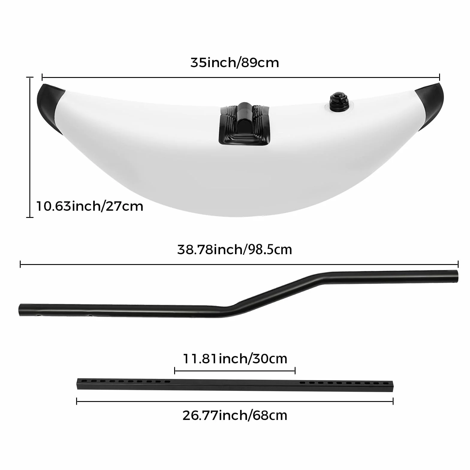 Kayak Inflatable Outrigger Stabilizer 2 Pieces Set with Aluminum Bar for Canoe