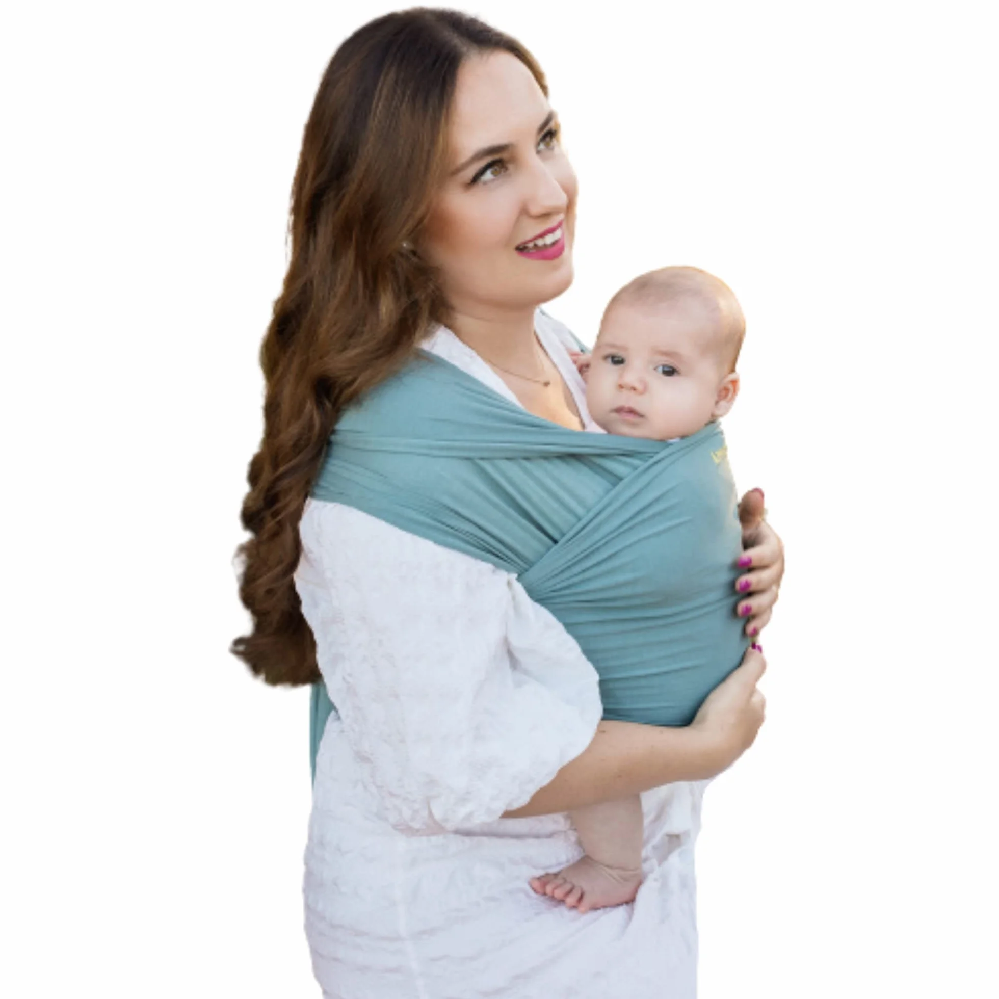 Amarsupiel Fular Portabebe Recien Nacido Elástico de Tejido Suave Bambú OEKOTEX Hasta 8kg Mint