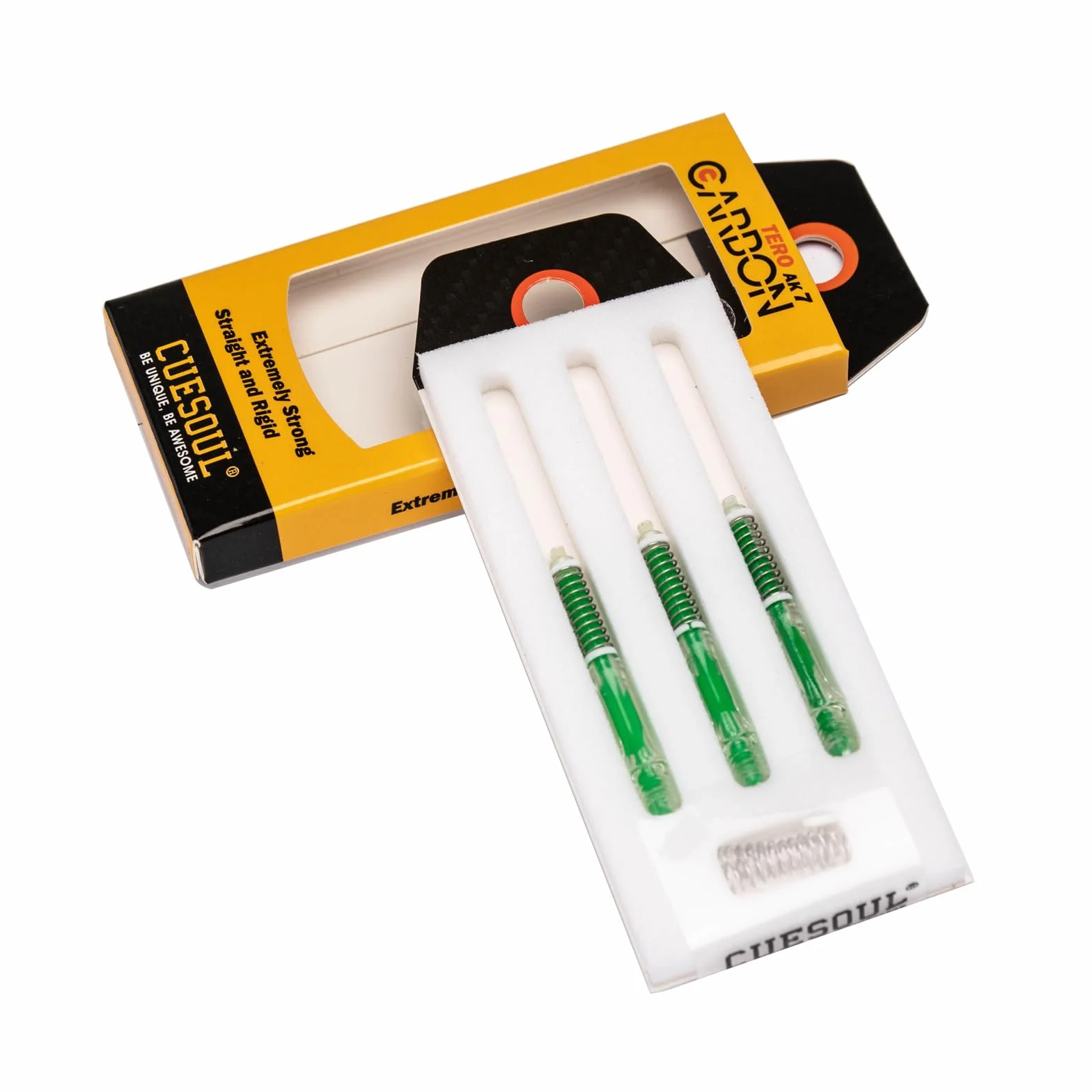 CUESOUL TERO AK7 Farbon Dart/Stem,Slim,Telescópico de Primavera Incorporado,Conjunto de 3 pcs