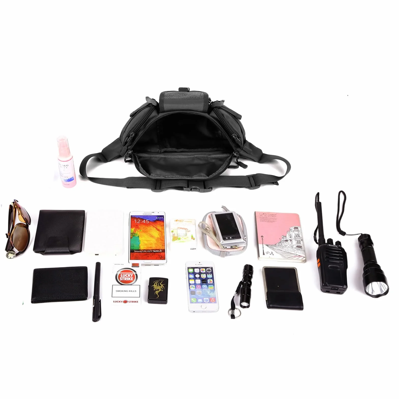ZHIERNA Riñonera Tactical Hombre Bolsa Cintura Militar con Diseño Molle Bandolera Multibolsillos para Trekking, Montaña, MTB