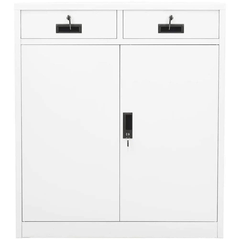 vidaXL Armario de Oficina Mueble Archivador Cajonera Almacenamiento Archivos Documentos Organizador Universal de Acero Blanco 90x40x102 cm