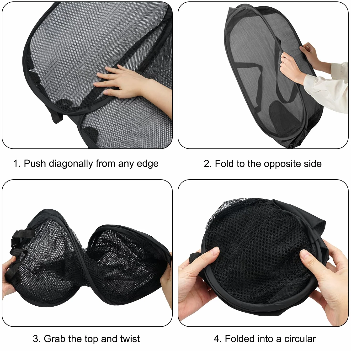 2 Piezas Cesto Ropa Plegable 36 * 36 * 60 cm, Cesto Ropa Sucia Plegable de Malla con Asas, Pop-Up Malla Laundry Basket, Cestos para Lavandería Plegables, para Almacenamiento de Ropa y Juguetes