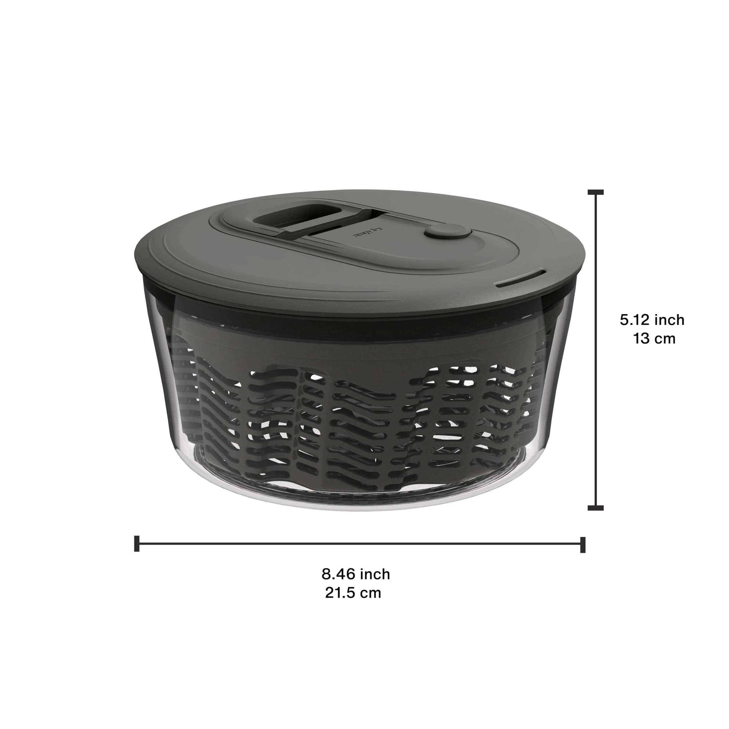 Zyliss Easy Spin Clásico Centrifugadora Lechuga Pequeña 3,5 L, Tecnología AquaVent™, Cuerda y Botón de Parada, Salida de Drenaje, Antideslizante, Sin BPA, Escurridor de Lechuga, Ensalada, Gris