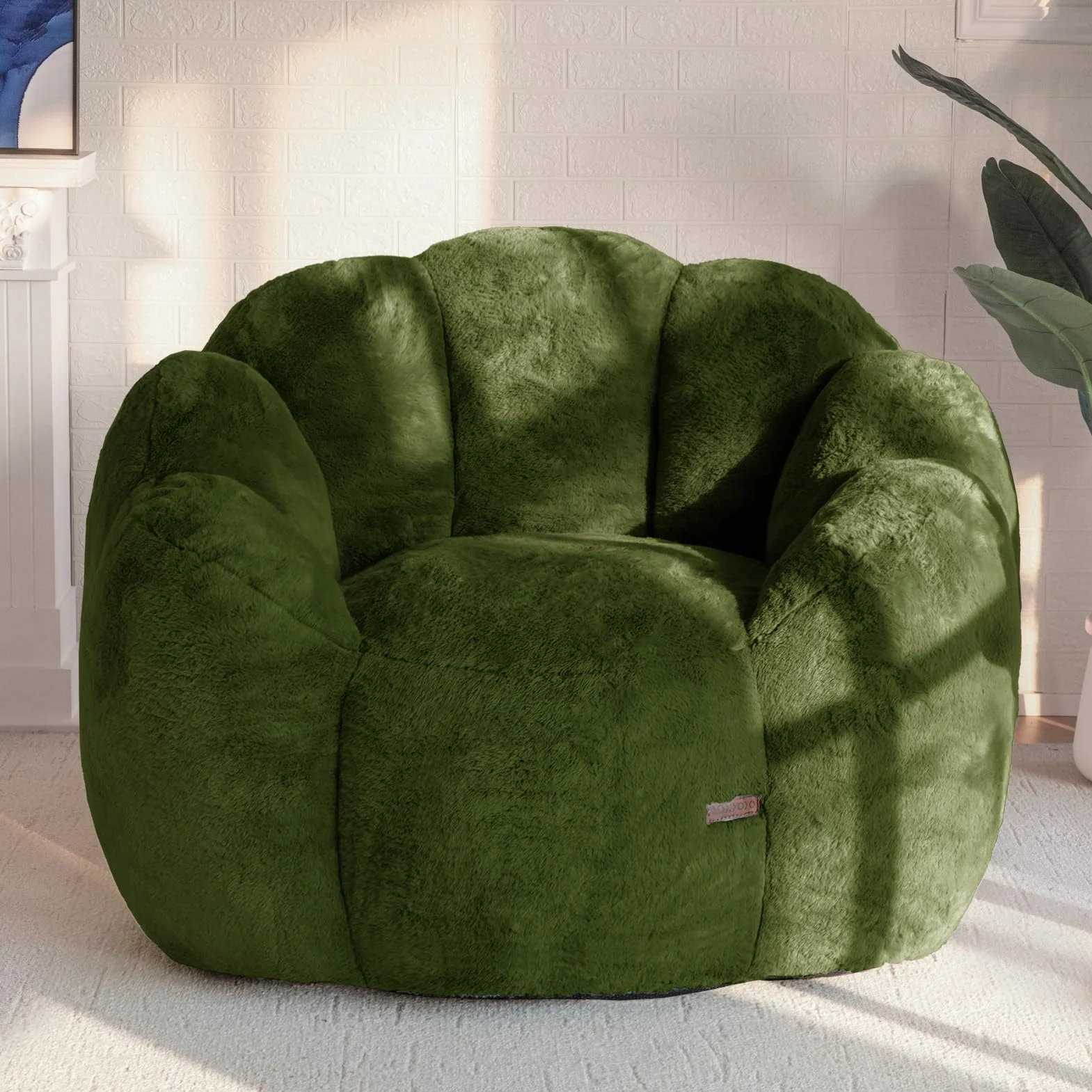MAXYOYO Sillón Puff, Sofá Puf con Forma Floral, Incluye Relleno, Suave Sofá de Suelo de Piel Sintética, Tamaño Gigante, Ideal para Sala de Estar y Dormitorio