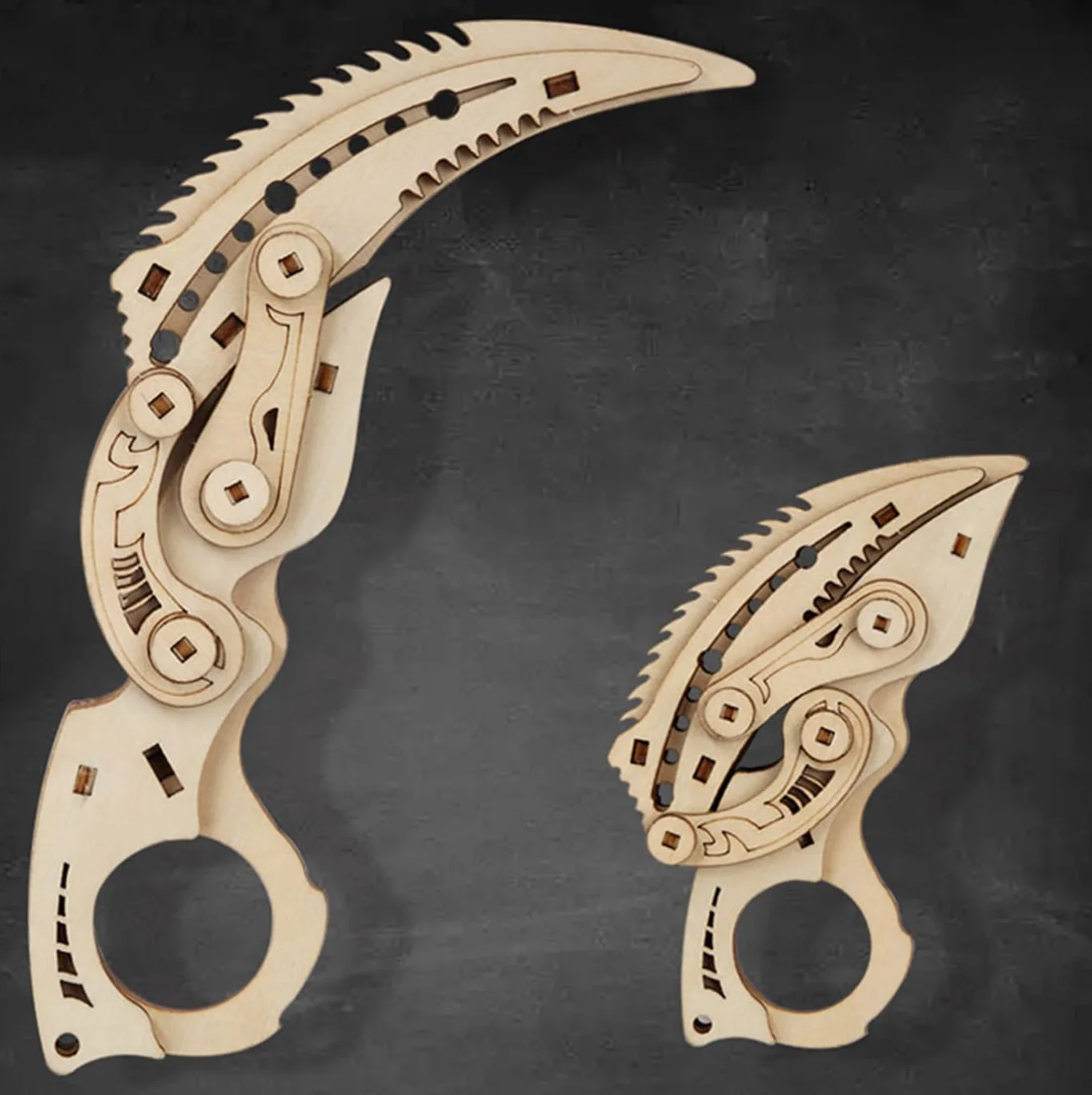 Cuchillo Karambit Madera Rompecabezas CSGO Mariposa Balisong Entrenador Falso Caza Bolsillo Gravedad Regalos Originales