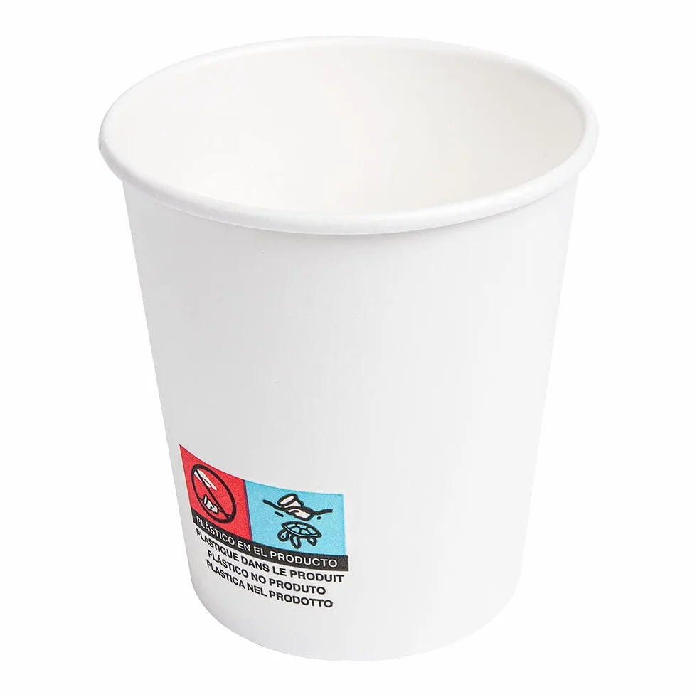 García de Pou 50 unidades - Vasos Bebidas Calientes 1 Pared 180 Ml 260 18 Pe G M2 Ø7,2 5,3X7,8 Cm Blanco Cartoncillo