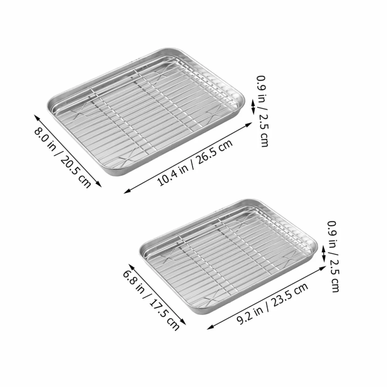 Gatuida 2juegos Bandejas Para Hornear Con Rejilla Para Enfriar Bandejas De Acero Inoxidable Para Hornear Pan Para Con Rejilla Para Cocinar El Horno