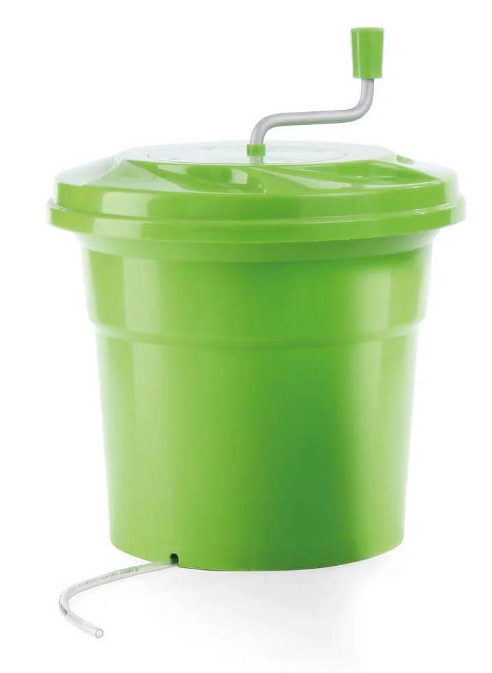 HENDI Centrifugador de ensaladas, secador de ensaladas, cesta de centrifugado interior extraíble, apto para el lavavajillas, 25 L, ø430x(h)530 mm, Poliamida, Polipropileno