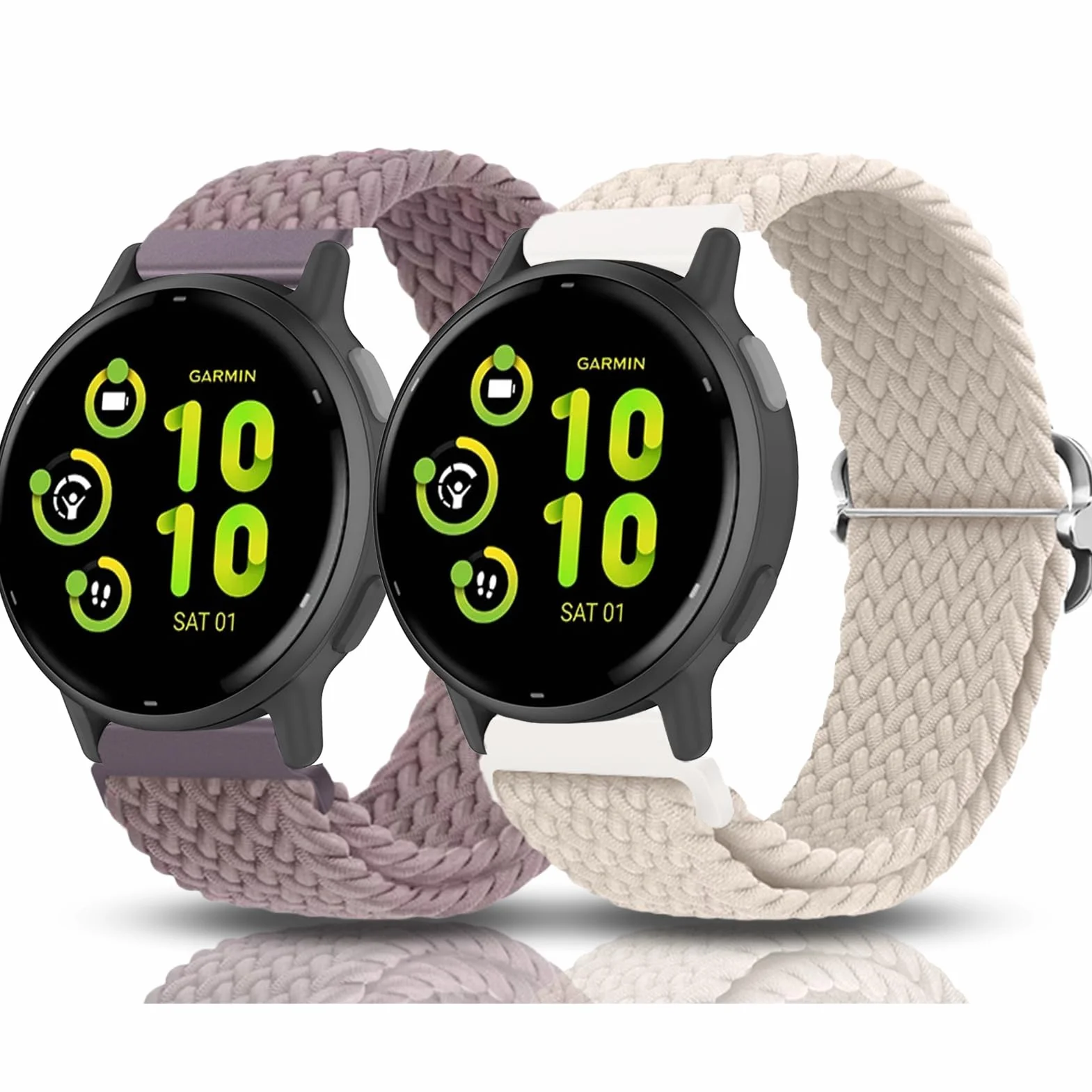Nylon Correa Compatible para Garmin Vivoactive 5/6/3/Forerunner 55, Ajustable de Suave 20mm
