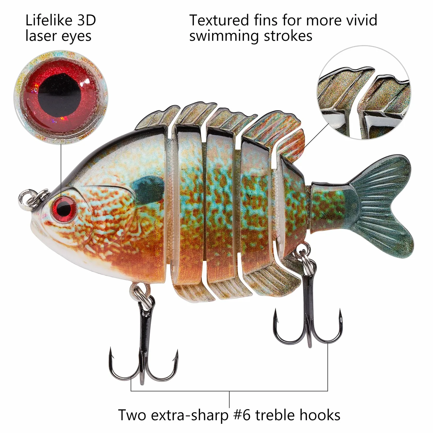 BASSDASH SwimPanfish Bluegill - Señuelo de natación para bajo Duro, 8,9 cm, 24,1 g, 4 Colores (BPRL)