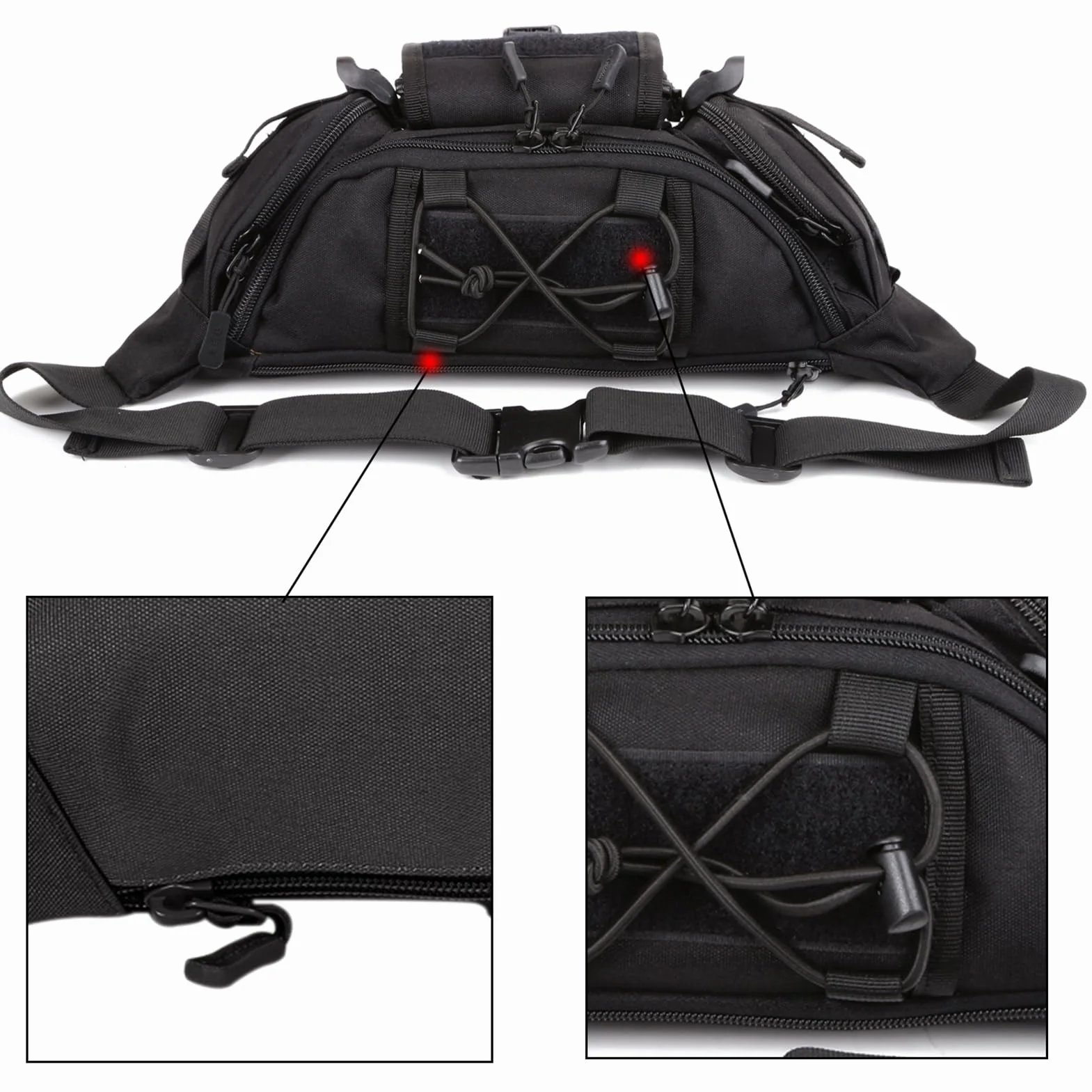 ZHIERNA Riñonera Tactical Hombre Bolsa Cintura Militar con Diseño Molle Bandolera Multibolsillos para Trekking, Montaña, MTB