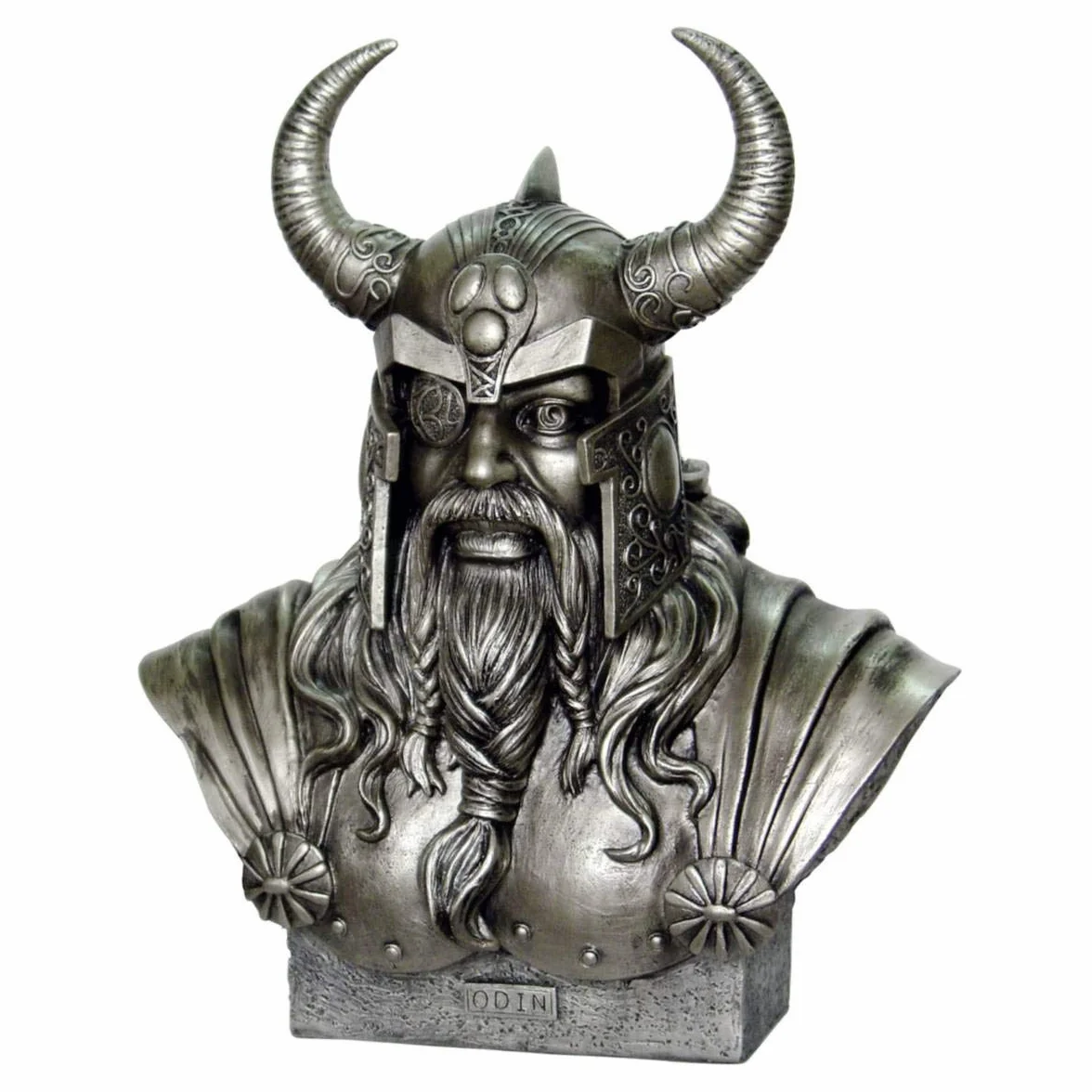 Busto vikingo odín dios nórdico más alto bronce