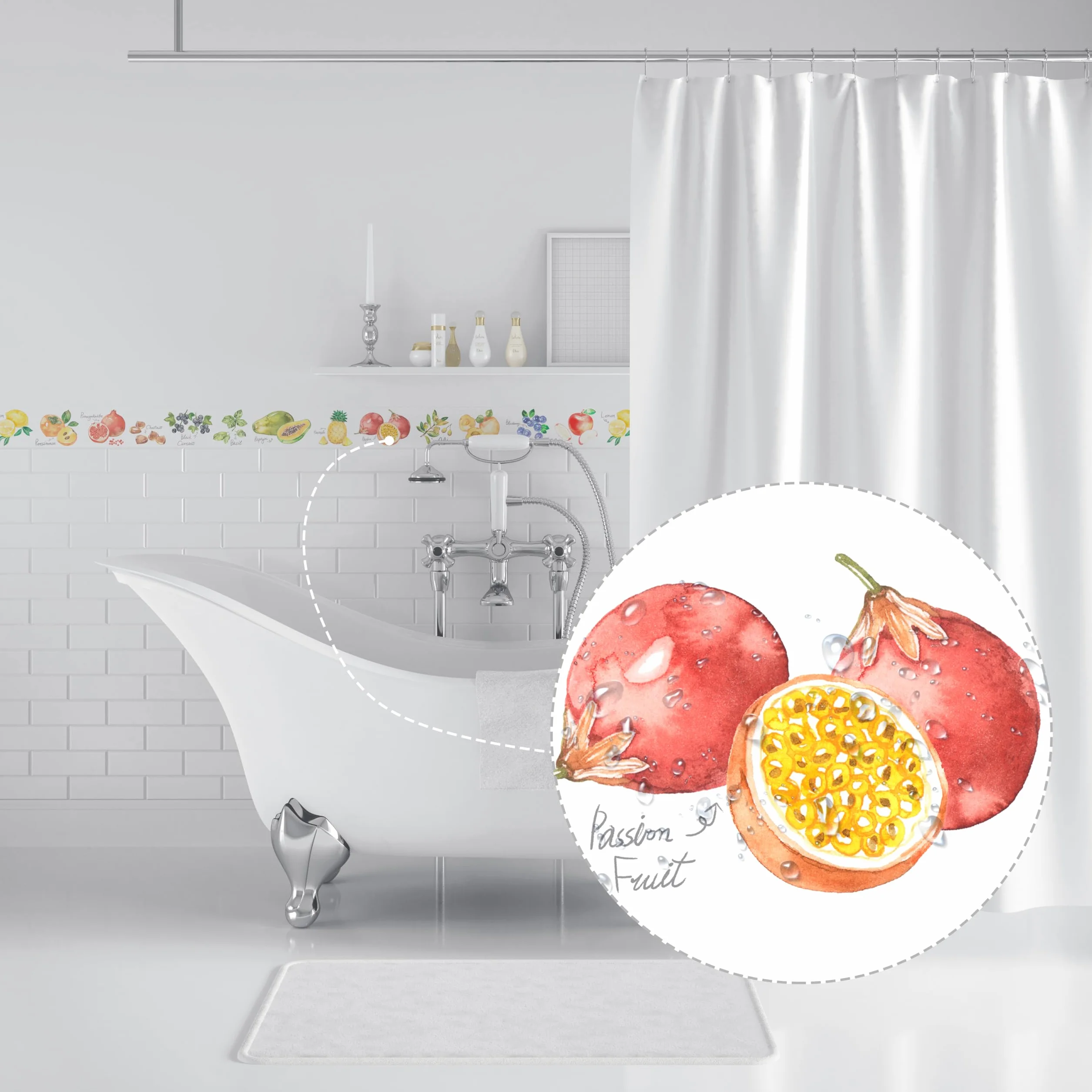 Cenefas Adhesivas para Cocina Baño Decorativas Sala infantil de dibujos animados Fruta A 12cm X 1000cm Fácil Aplicación Resistente Agua
