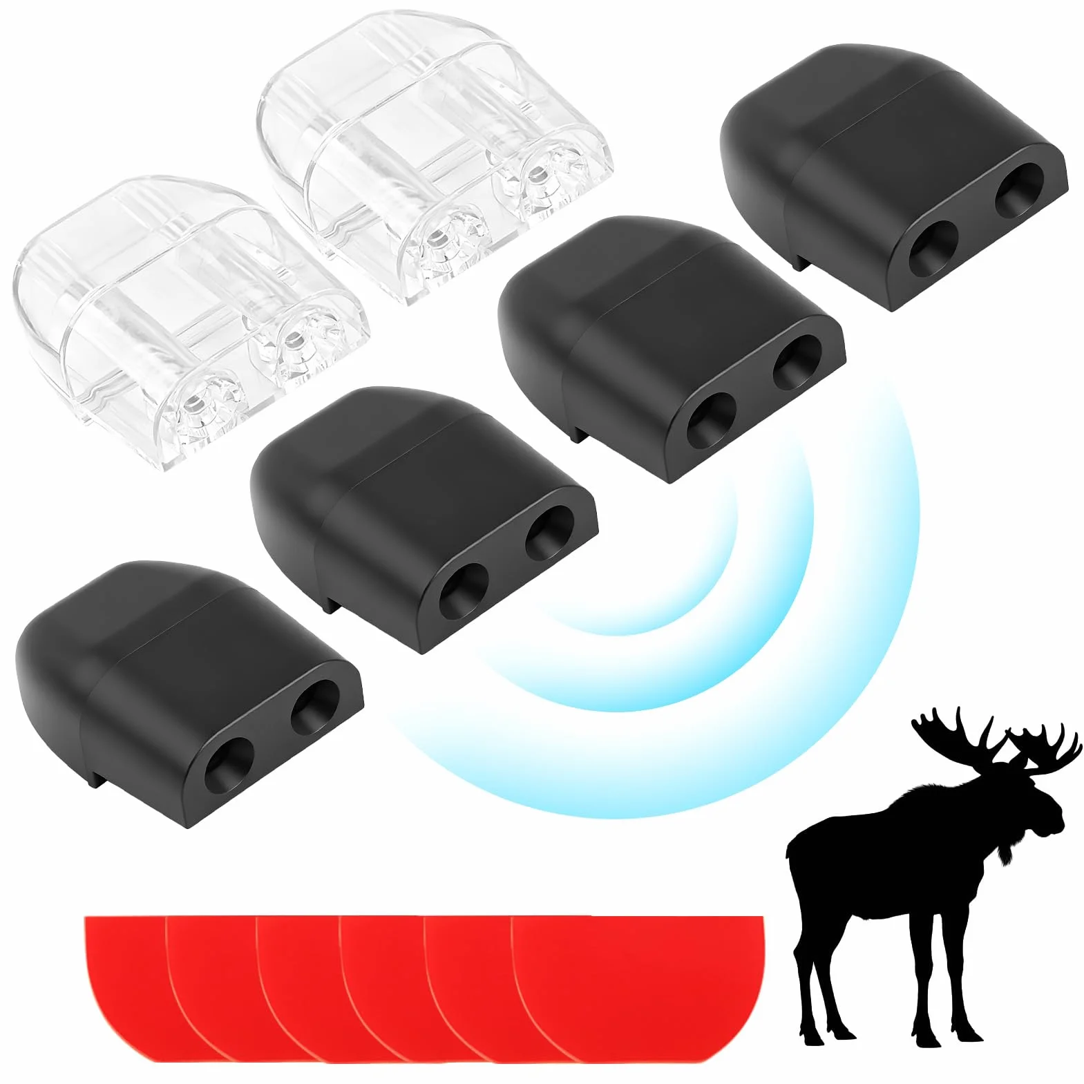 Ahuyentador de Animales para Coche, Silbato Ultrasónico de Caza, Repelente para Coches y Motos, 6 Piezas