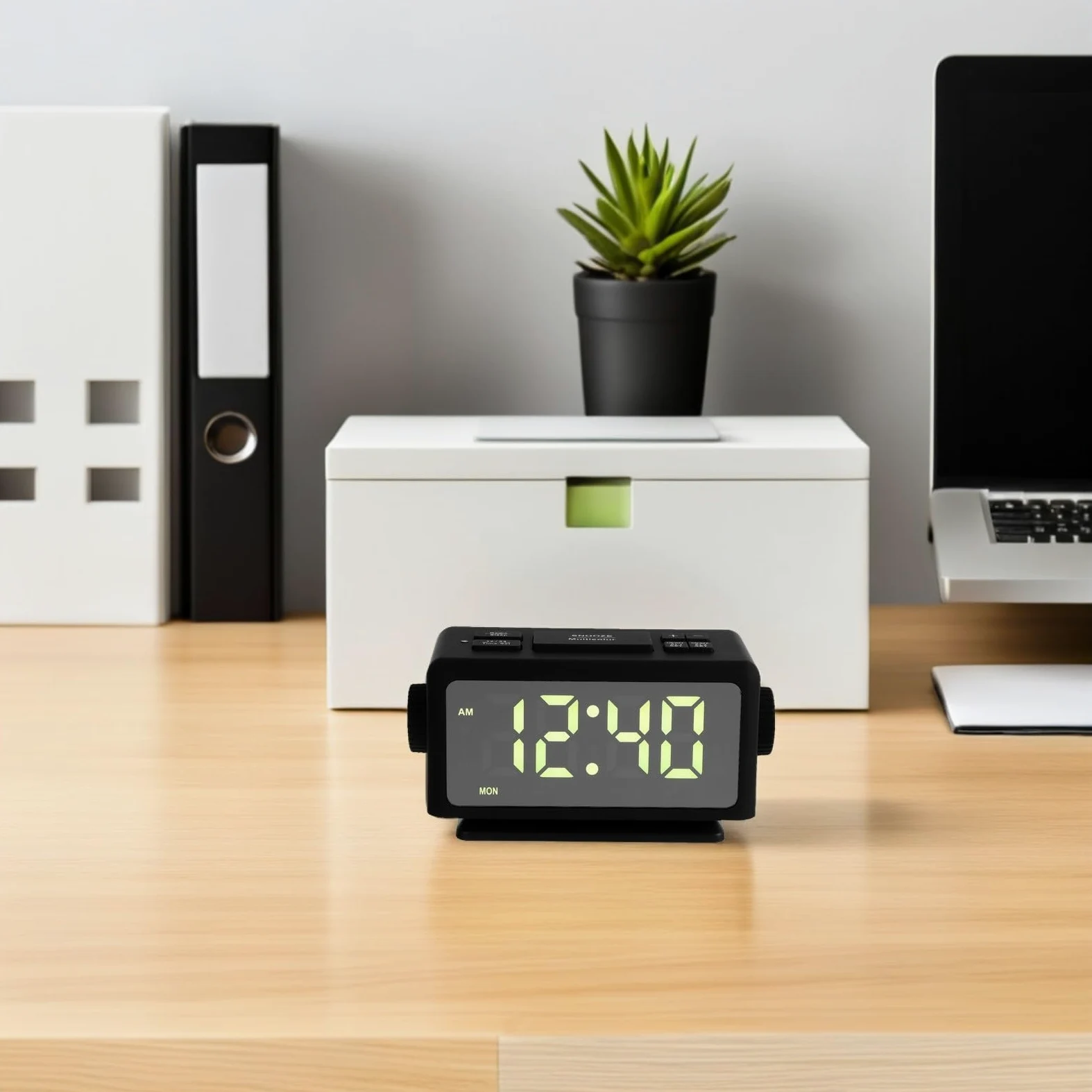 Reloj Despertador Radio Digital con Espejo LED Rgb y Doble Alarma | Pantalla de Hora y Día, Puertos USB Dobles, Diseño de Sobremesa para Dormitorio y Viajes