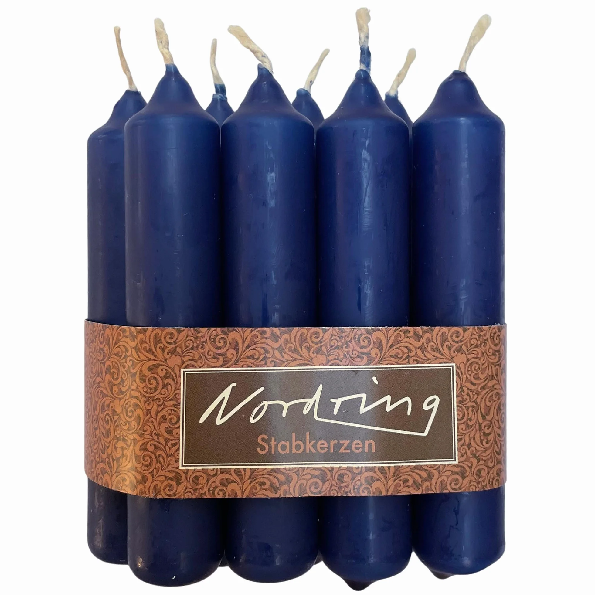 Nordring 8 velas de varilla, color azul oscuro, 2,2 x 11 cm de alto