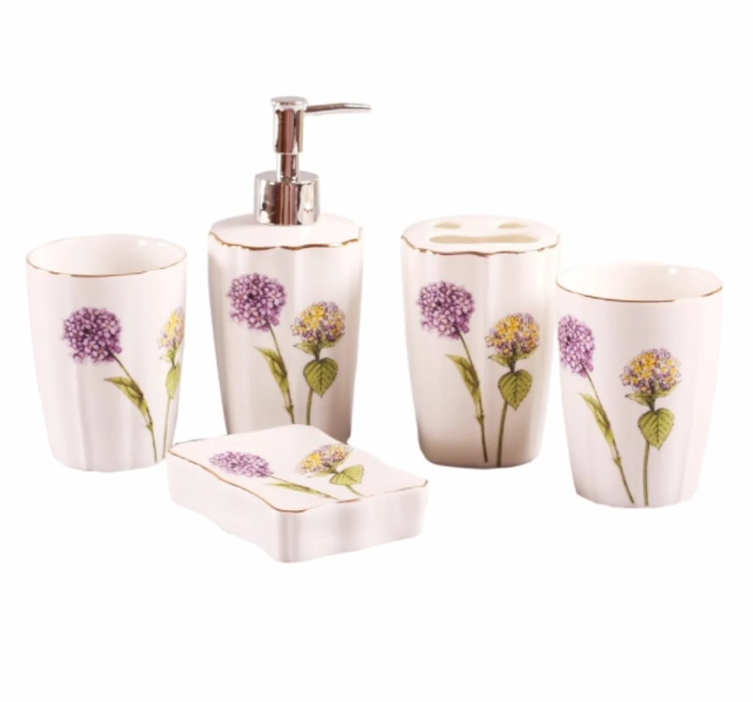 Decoracion Baño Encimera Baño Juego De 5 Piezas Set De Accesorios De Baño Dispensador De Jabón De Baño Soporte para Cepillo De Dientes Vaso Jabonera Utensilios Baño