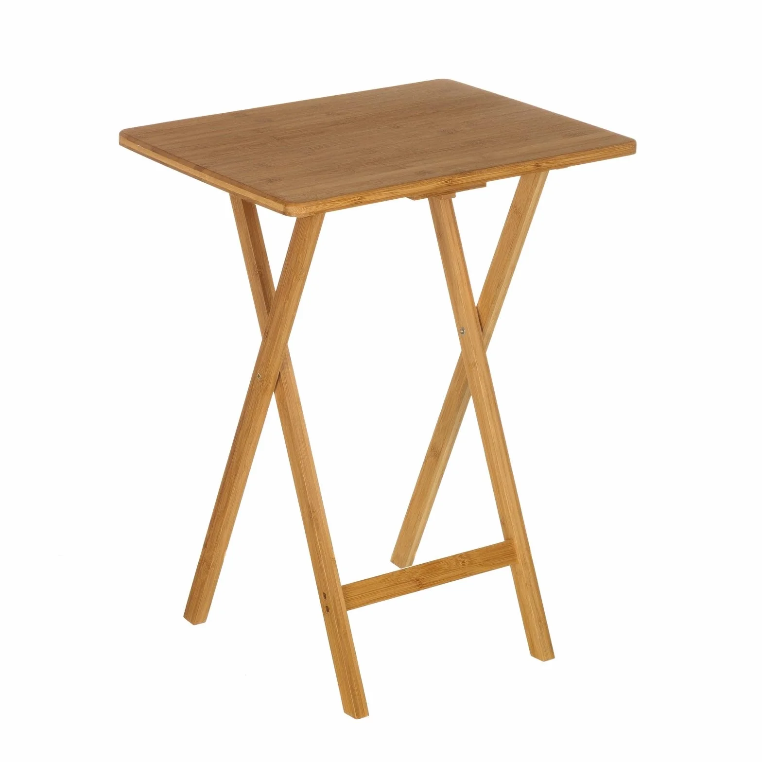LOLAhome Mesita Auxiliar Plegable de bambú, marrón, Mesa nórdica Multiusos portatil para salón, Comedor, Cocina, habitación, balcón, terraza, 49,50x37,5x65,5cm