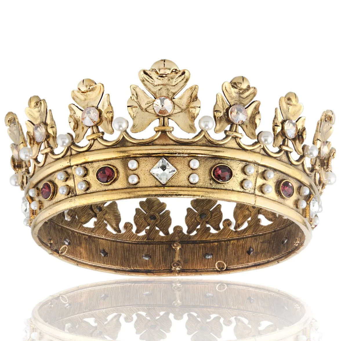Corona real barroca para hombre, corona de pelo de príncipe, círculo completo, accesorios para el cabello para fiesta de cumpleaños, cosplay, graduación, quinceañera