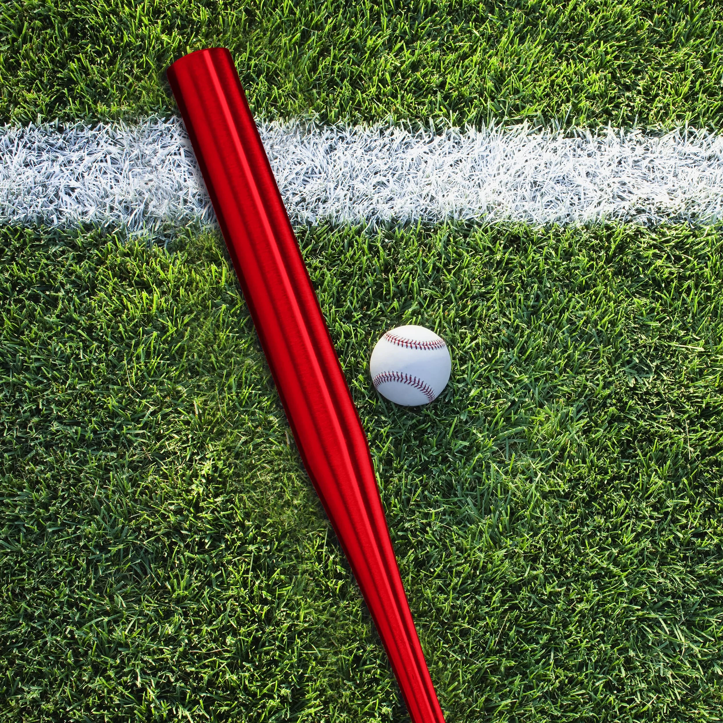 Relaxdays Bate Béisbol Aluminio 34 Pulgadas 86 cm Mango Antideslizante Ligero Rojo