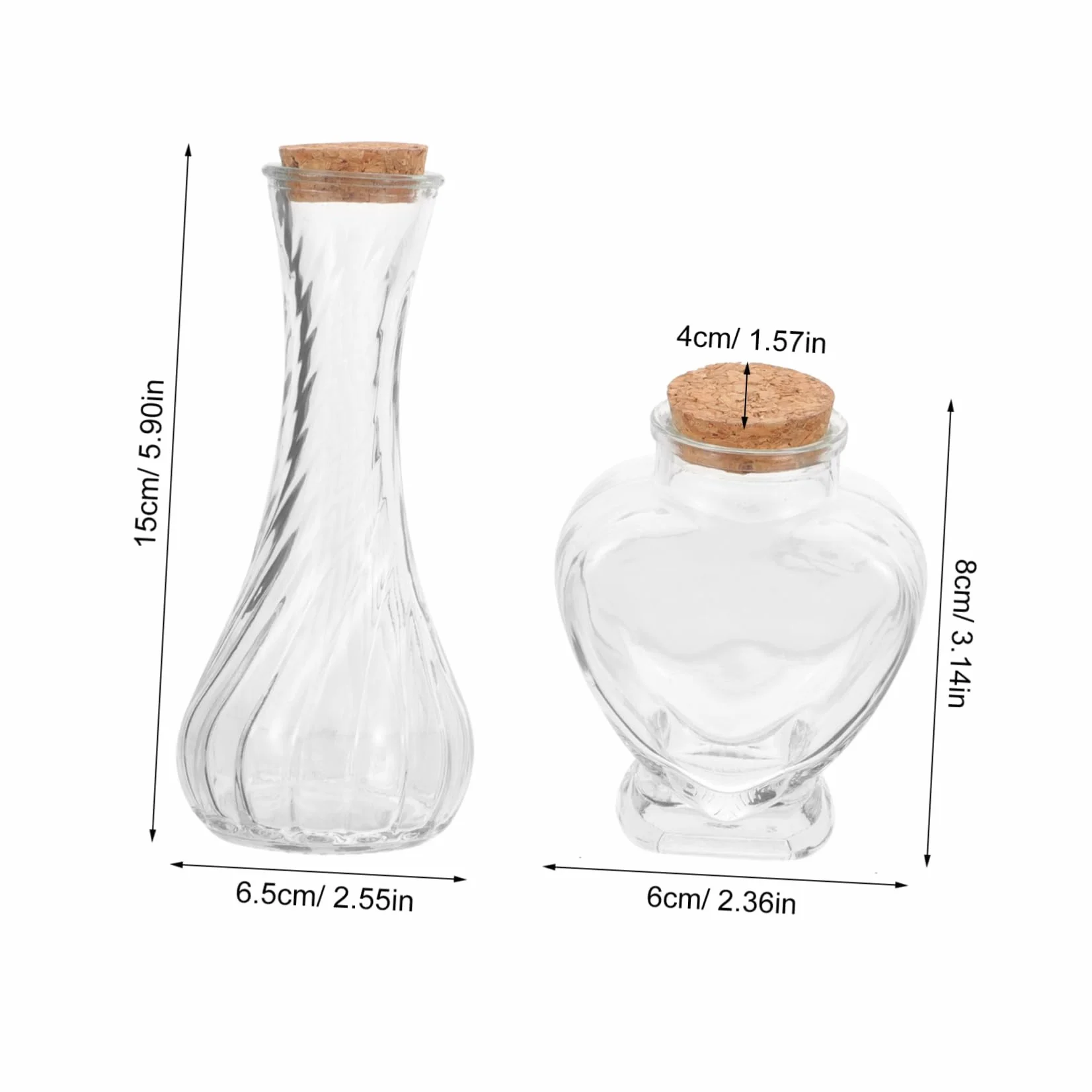 Yardenfun Conjunto 3 Piezas Botellas De Vidrio Para Ceremonia De Arena Boda Botellas Transparentes Con Tapón De Corcho Decoración Multifuncional Para Eventos Y Manualidades