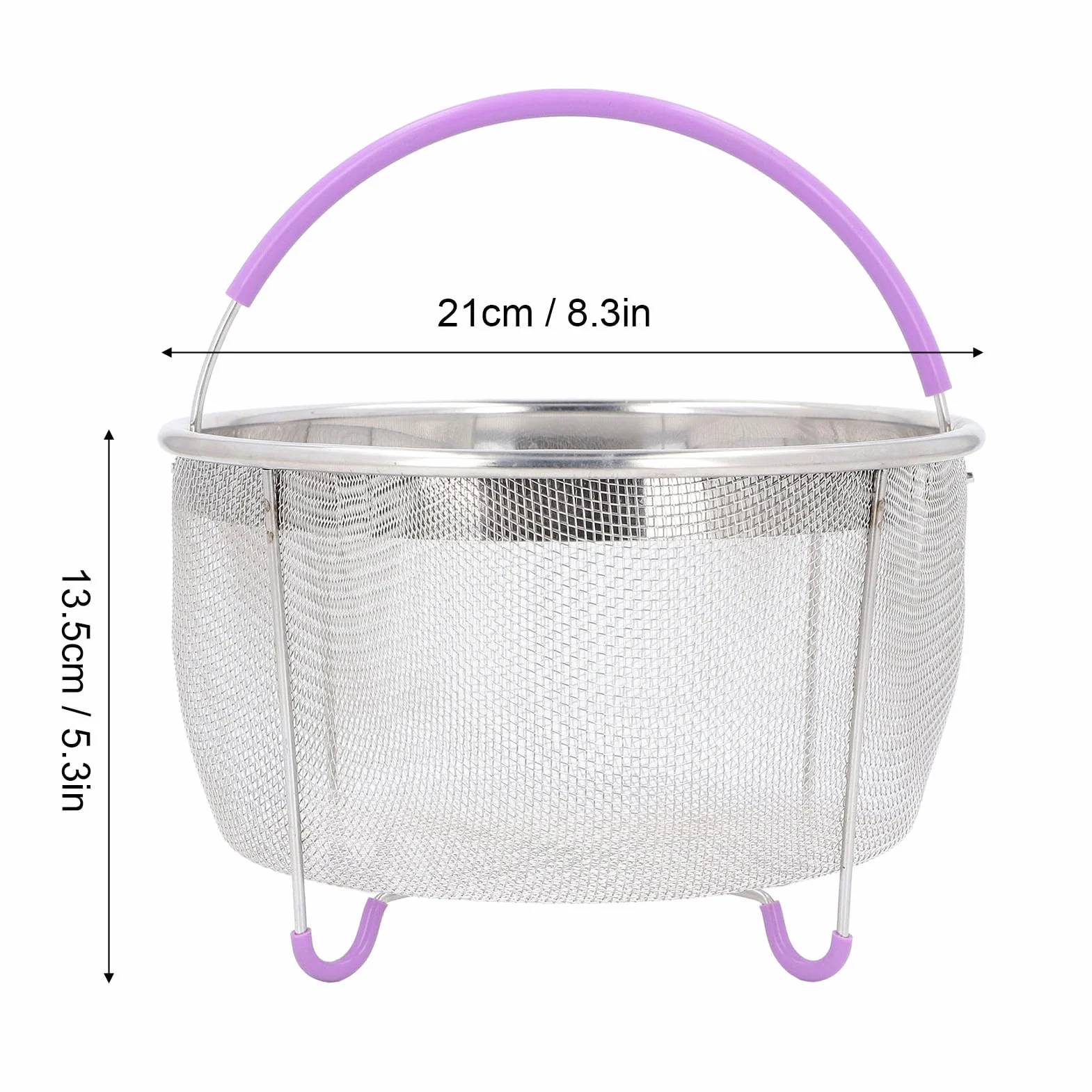 Cesta Vaporera para Olla Instantánea, Inserto de Colador de Acero Inoxidable Cesta de Vapor de Malla Accesorios para Ollas Instantáneas, Cesta Coladora de Red de Malla con Asas